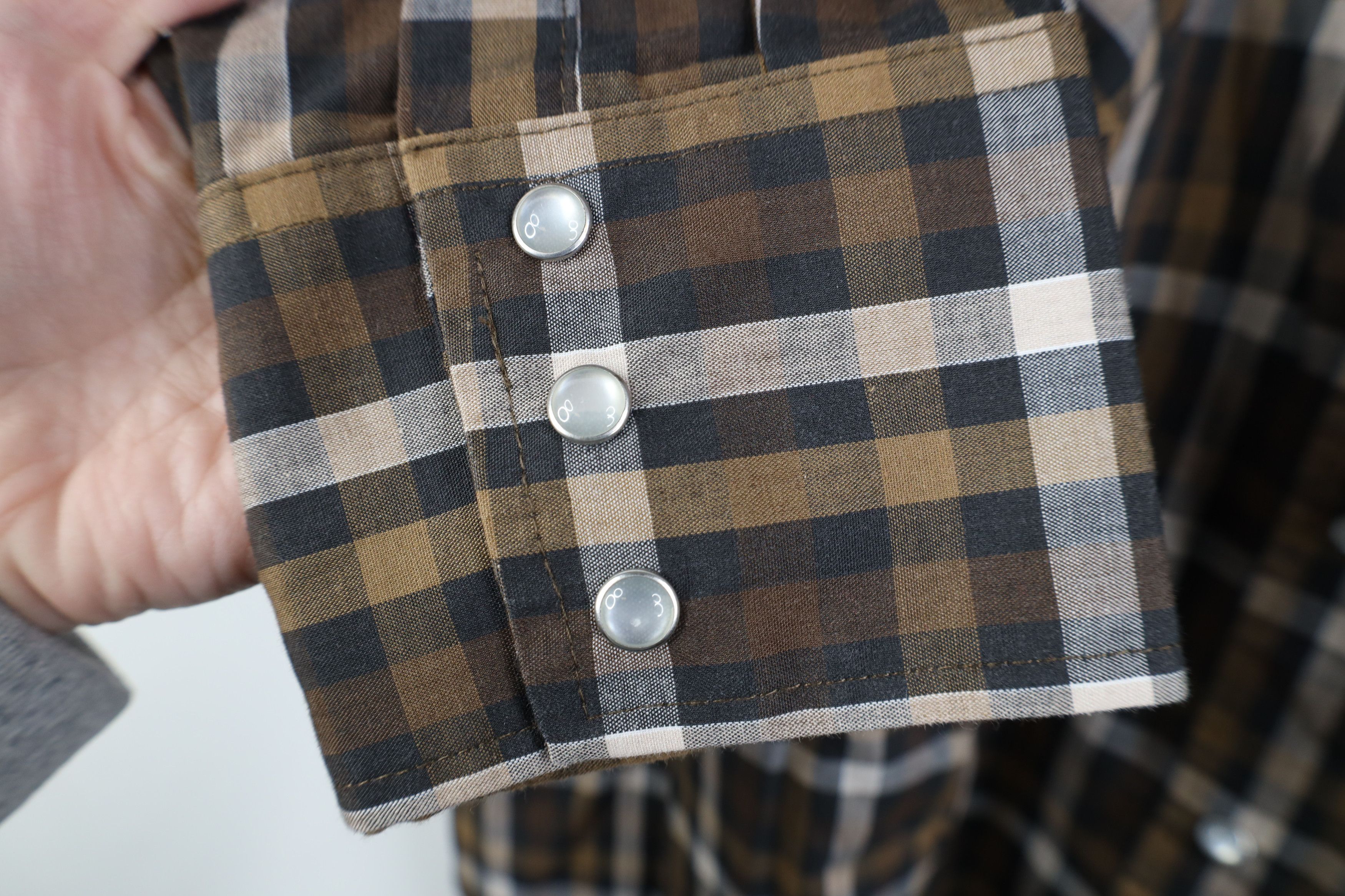 Vintage Vintage 90s Streetwear Cowboy Rodeo Snap Button Shirt Plaid Size US XL / EU 56 / 4 - 4 Thumbnail