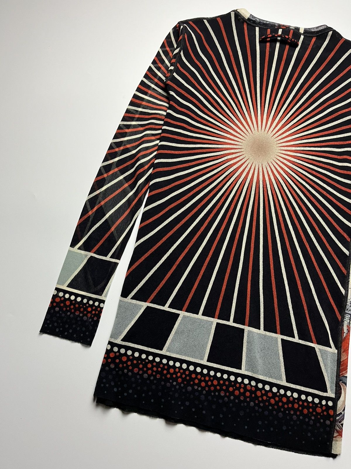 Jean Paul Gaultier Archival Jean Paul Gaultier Geometric/Sunburst Mesh L/S Top Size XS / US 0-2 / IT 36-38 - 11 Thumbnail