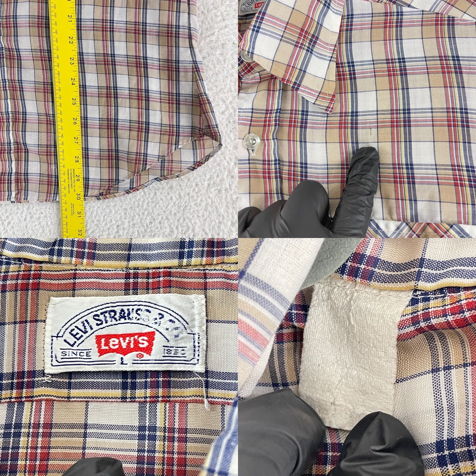 Levi's Levi's Plaid Button-Up Long Sleeve Shirt Mens L Blue VTG Casual Lightweight Cotton 90s Western Regular Size US L / EU 52-54 / 3 - 8 Thumbnail