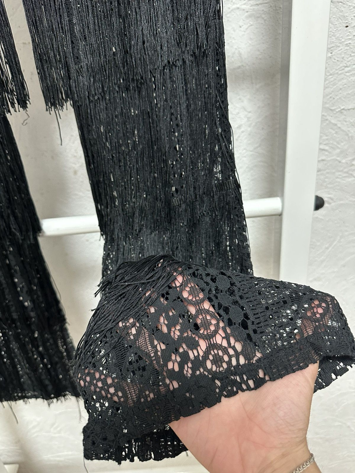 Boohoo Boho Lace Fringe Flare Pants Women’s Festival Bottoms XL Size 32" / US 10 / IT 46 - 5 Thumbnail