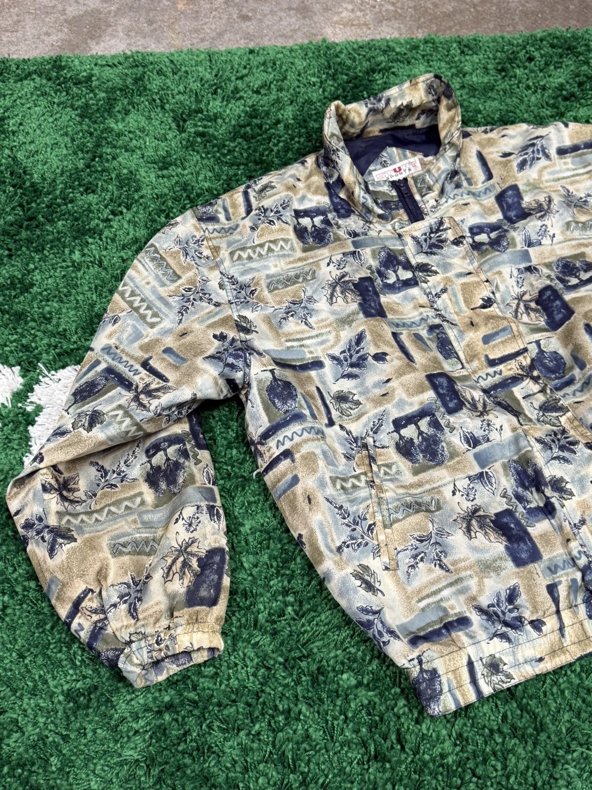 Vintage Vintage Retro 90s 80s Leave Print Windbreaker Jacket XL Size US XL / EU 56 / 4 - 2 Thumbnail