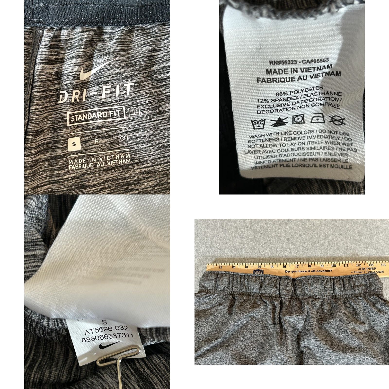 Nike Nike Dri-FIT Mens Small Gray Pants Jogger Size US 29 - 8 Thumbnail