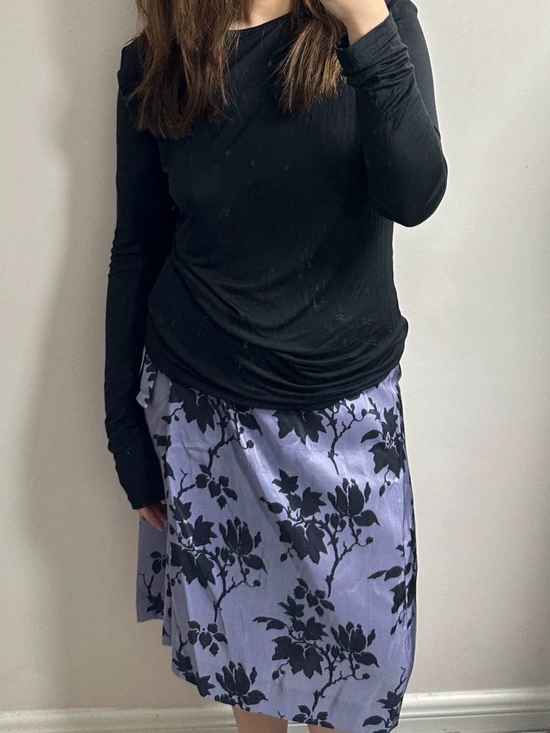 Dries Van Noten Dries Van Noten size:40 Purple Garden Series Silk skirt Size 39" - 8 Thumbnail