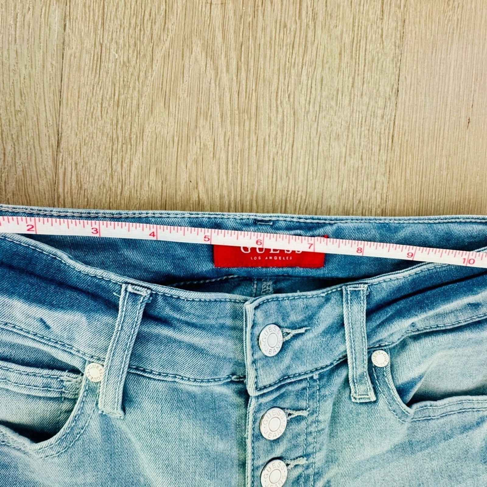 Guess New Guess Y2K Classic Light Blue Skinny Jeans size 23 Size 23" - 4 Thumbnail