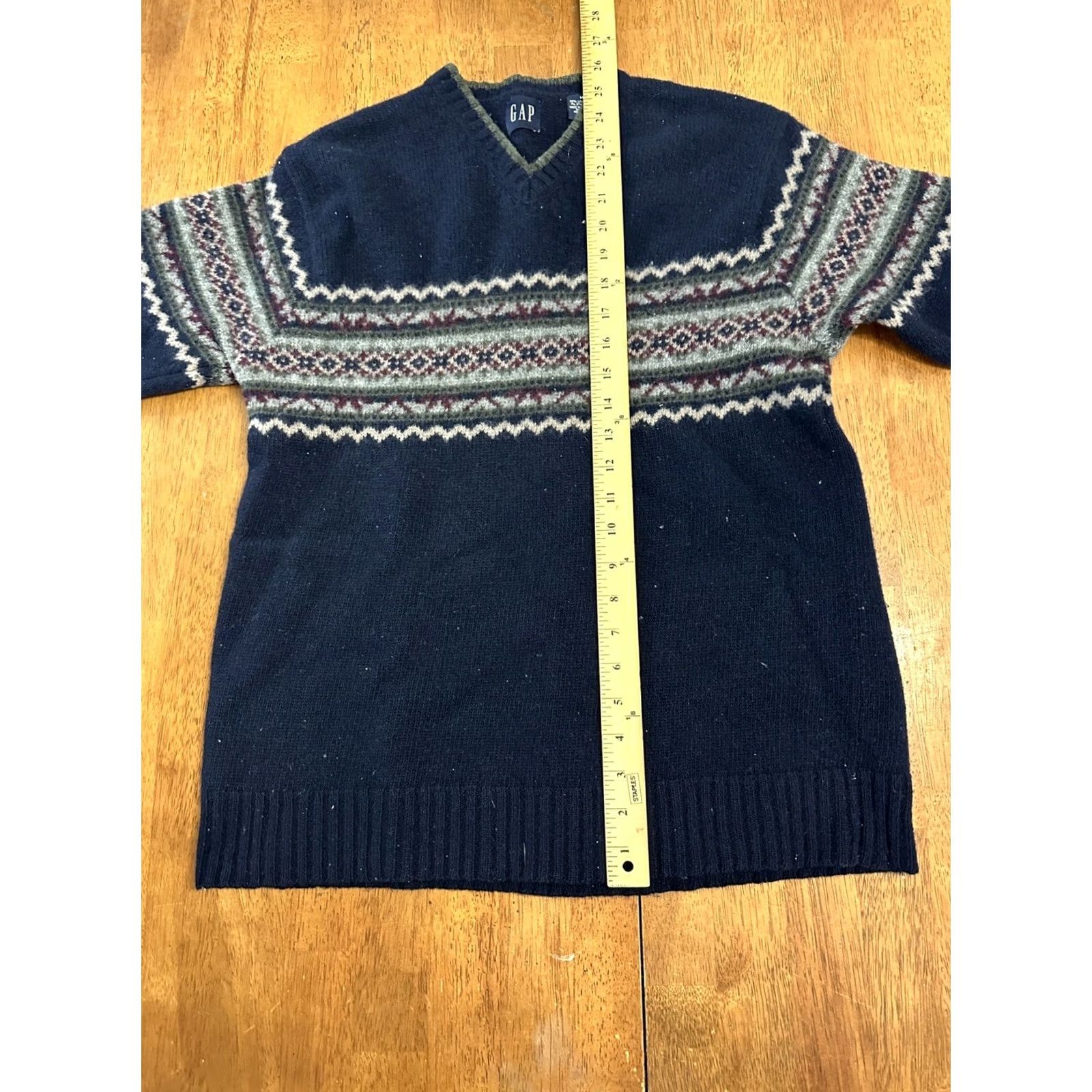 Gap VINTAGE GAP Sweater V Neck Medium Navy Blue 90s Lambswool Size US M / EU 48-50 / 2 - 8 Thumbnail