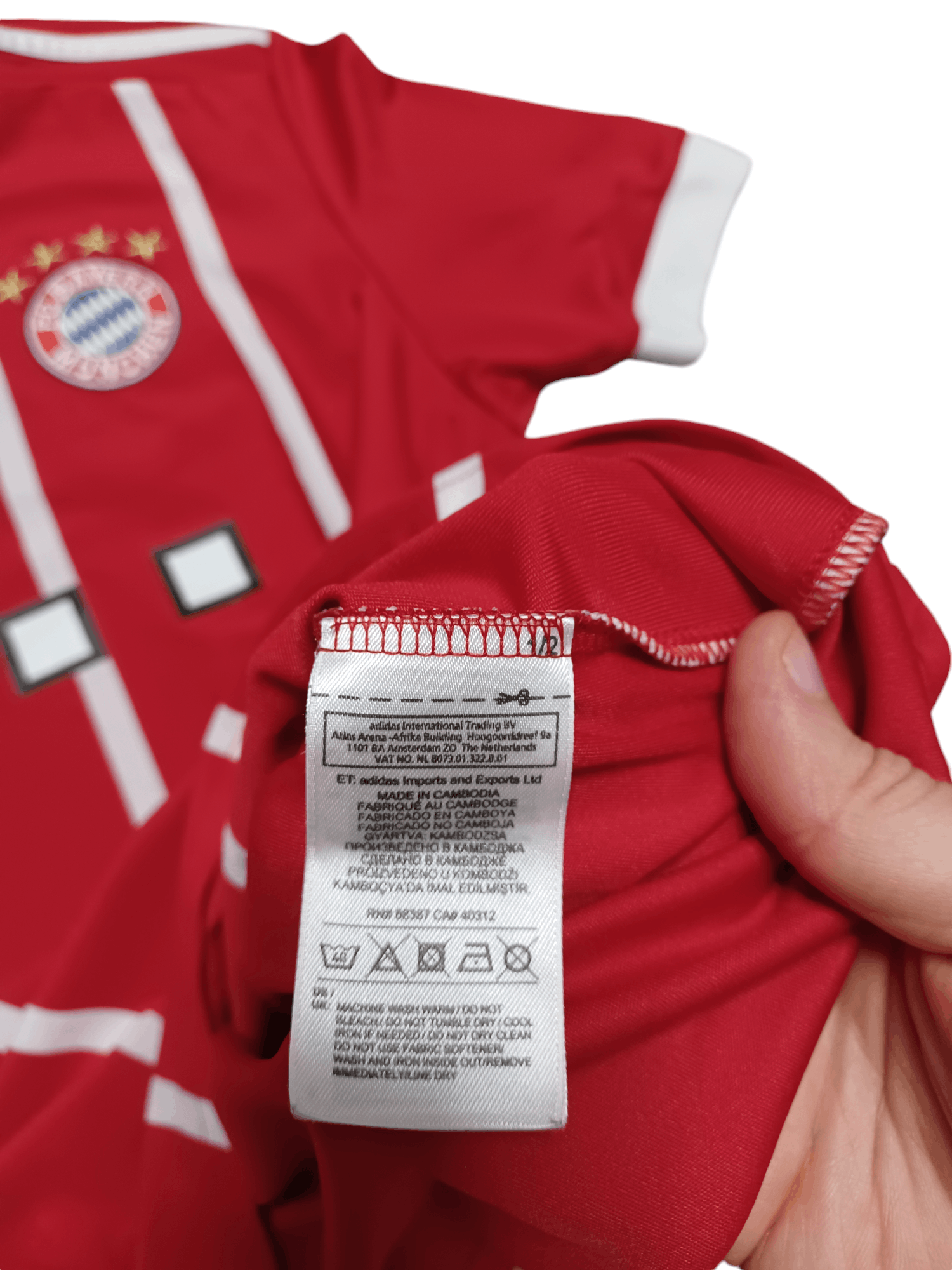 Adidas 2017-2018 BAYERN MUNICH ADIDAS HOME KIT JERSEY SOCCER Size US L / EU 52-54 / 3 - 6 Thumbnail