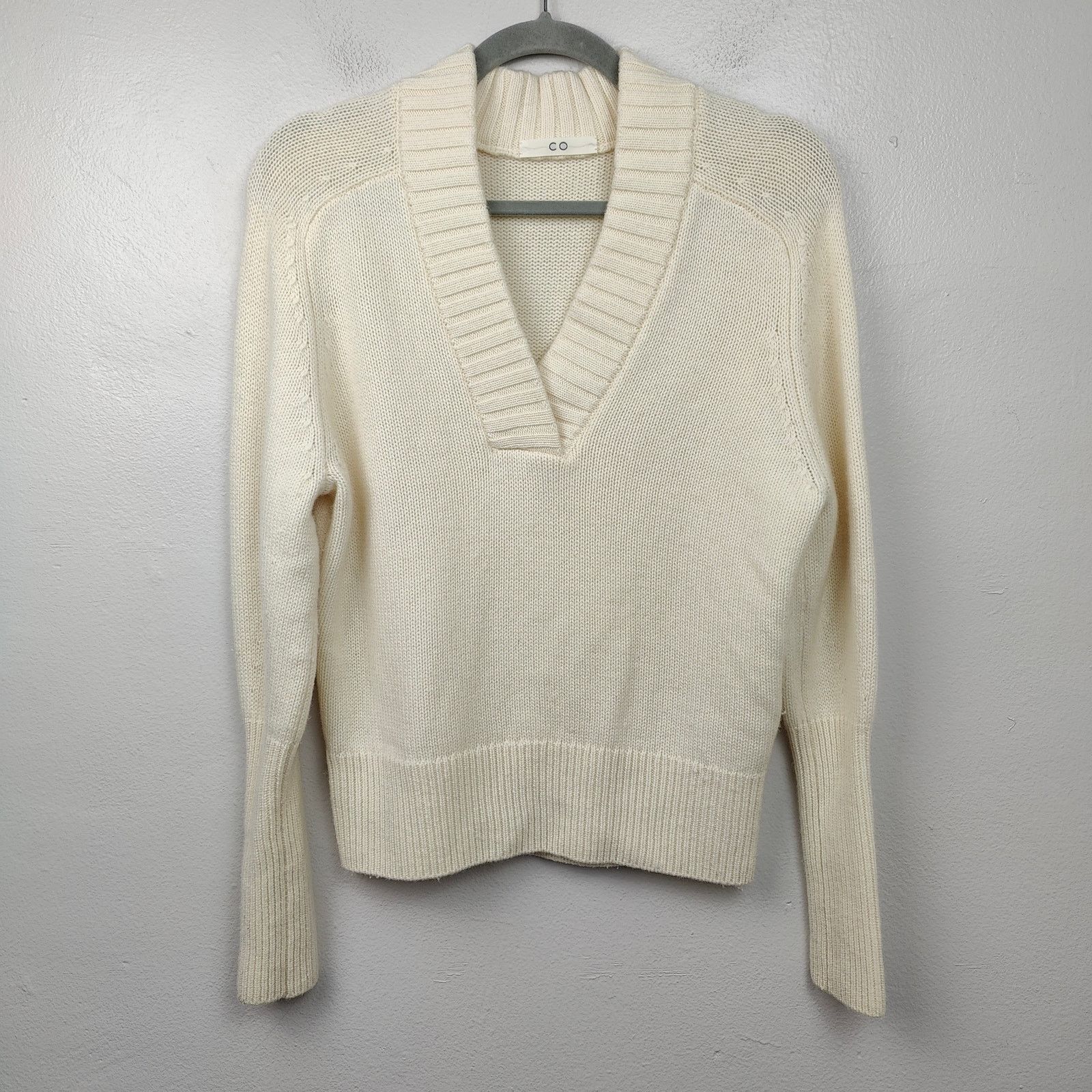 CO CO Wool and Cashmere Sweater Womens XS Cream Knit Pullover Size XS / US 0-2 / IT 36-38 - 1 Thumbnail