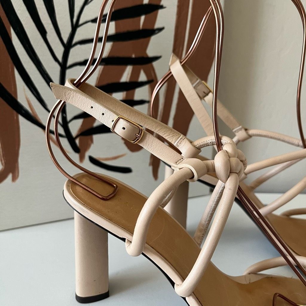 Frame Frame Le Hendrix Slingback Leather Heeled Sandals Cream Size Size US 8 / IT 38 - 6 Thumbnail