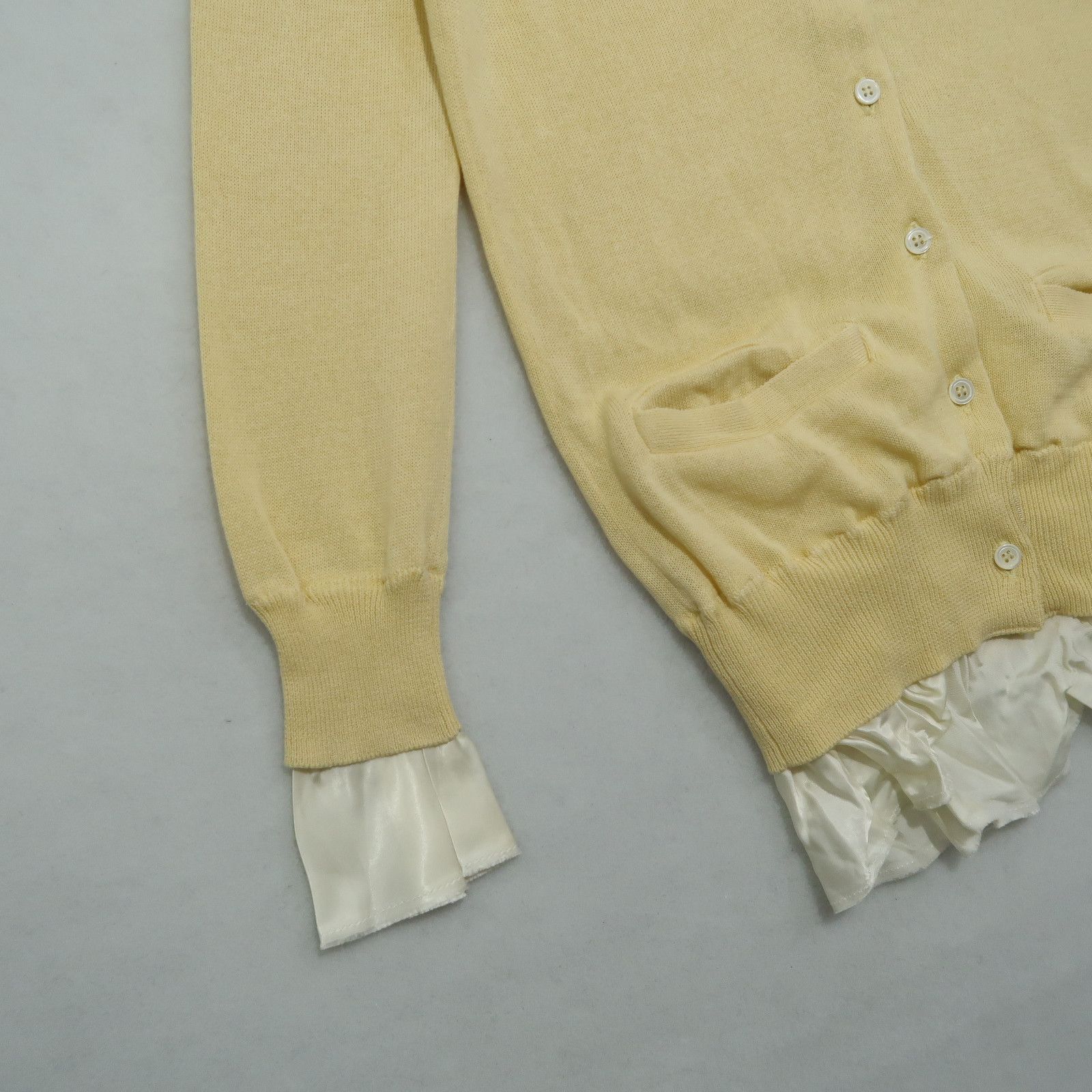 Sacai Sacai Ruffle Ribbed Shirt Cardigan Knit Studded Collar Size US S / EU 44-46 / 1 - 6 Thumbnail