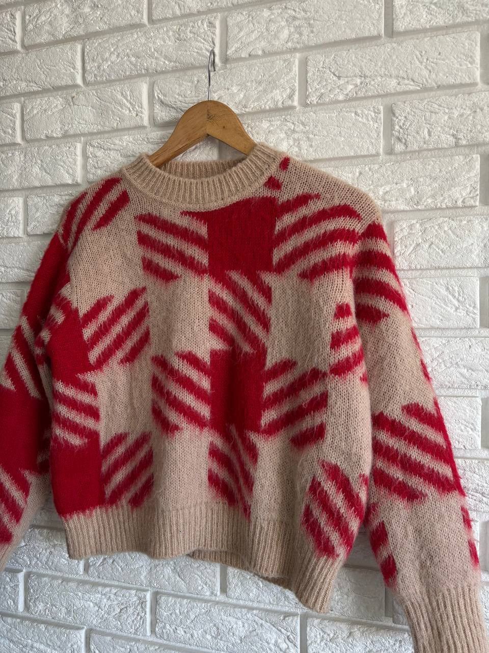 Sandro Sandro Ginn Checked Jacquard Sweater in Red RRP~380$ Size S / US 4 / IT 40 - 9 Thumbnail