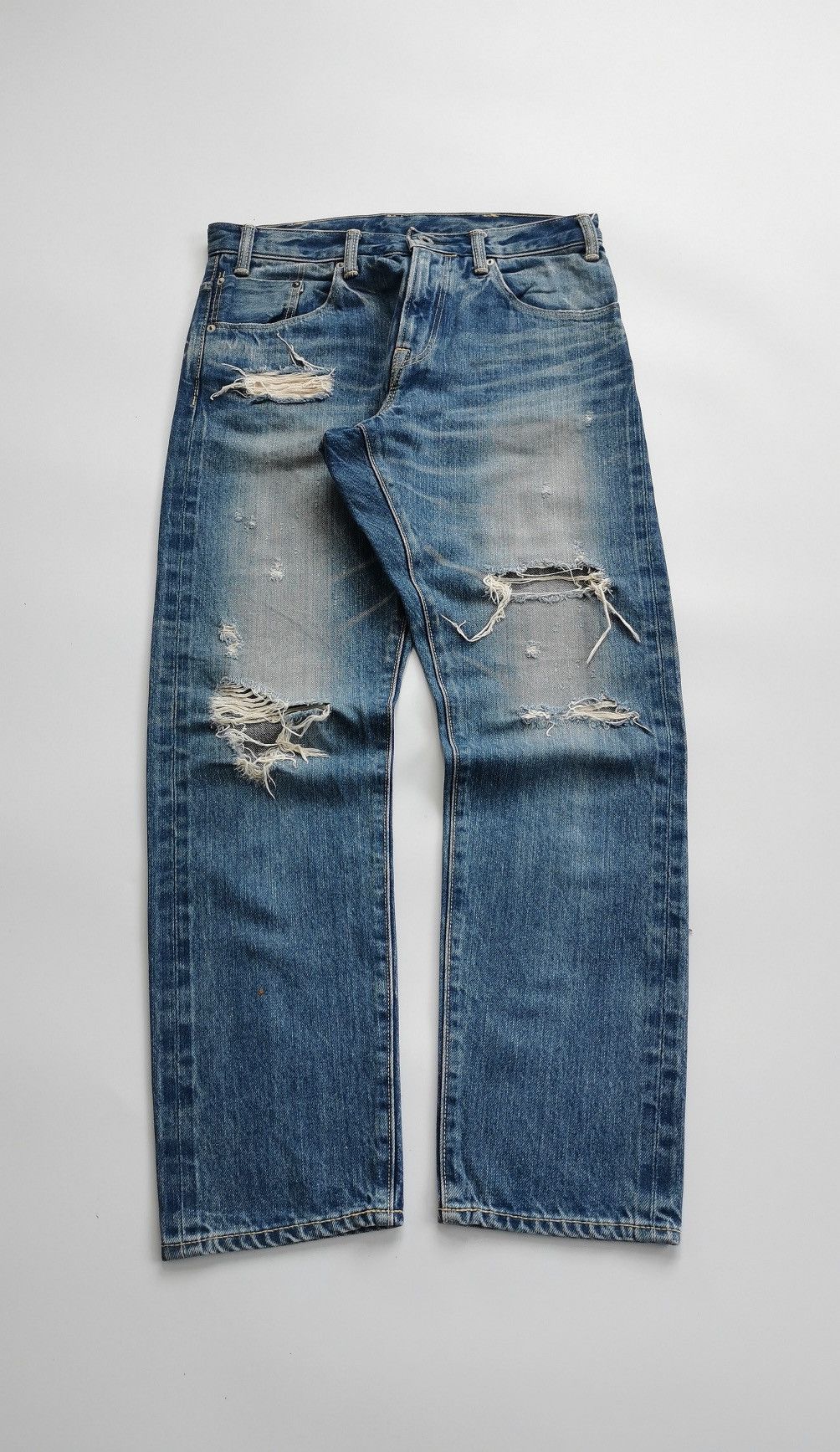 Sugar Cane DMG Selvedge Distressed Ankle Denim Jeans Size US 29 - 2 Thumbnail