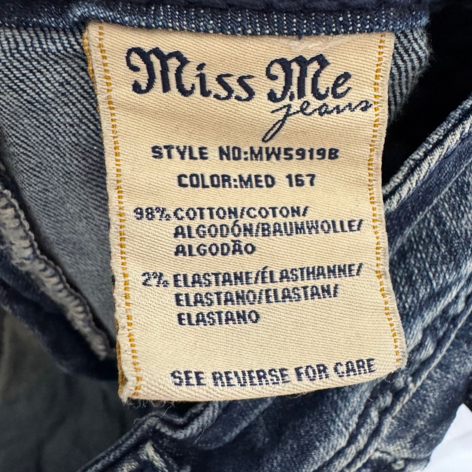 Miss Me Miss Me Mid Rise Bootcut Jeans 31 Embellished Flap Pockets Size 32" / US 10 / IT 46 - 9 Thumbnail