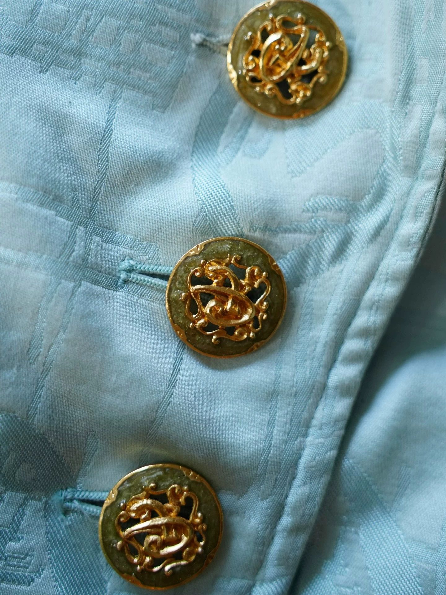Christian Lacroix Christian Lacroix Vintage Light Blue Brocade Blazer Women's Size S / US 4 / IT 40 - 4 Thumbnail