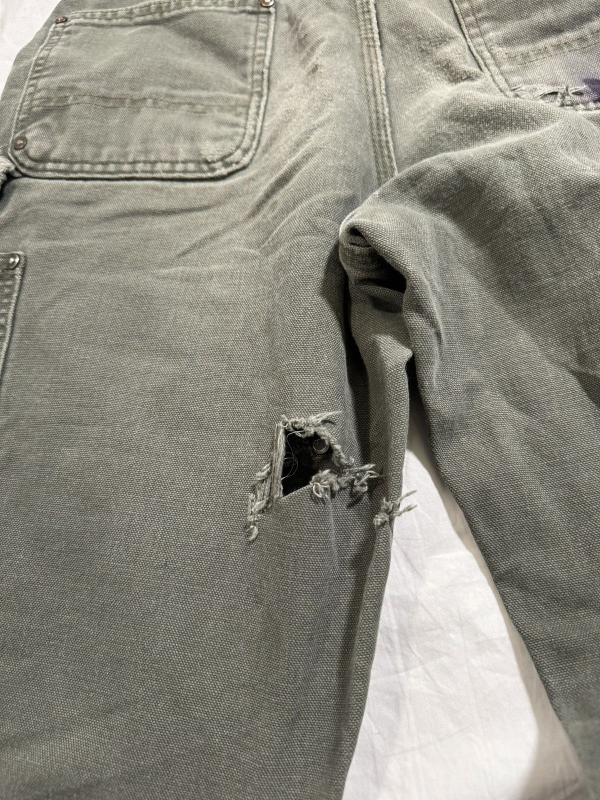 Carhartt Vintage Thrashed And Faded ERD Style Carhartt Double Knees Size US 30 / EU 46 - 7 Thumbnail
