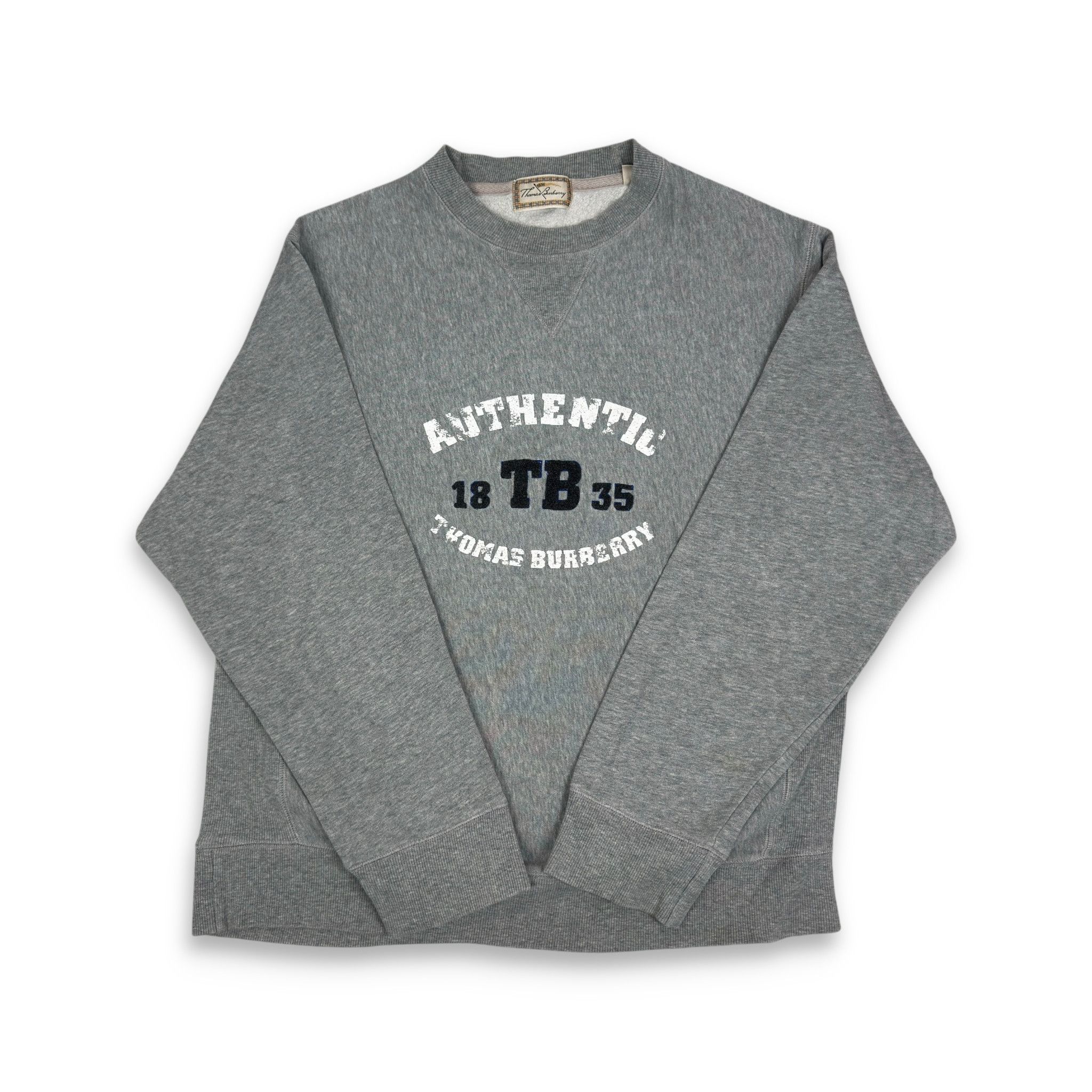 Burberry Thomas Burberry Men's Gray Fleece Knit Pullover Sweatshirt L Size US L / EU 52-54 / 3 - 1 Thumbnail