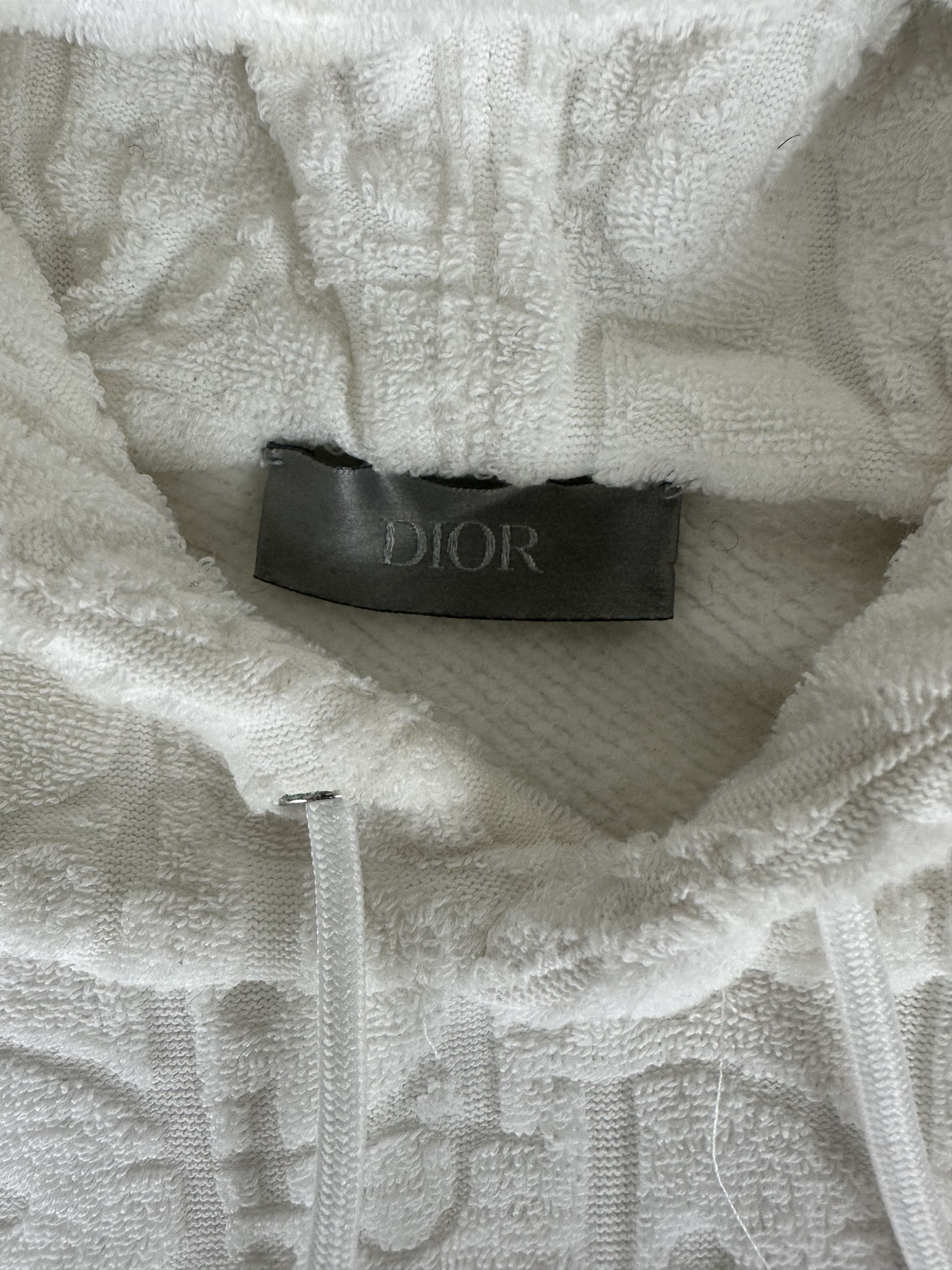 Dior Dior White Oblique Towel Hoodie Size US M / EU 48-50 / 2 - 4 Thumbnail