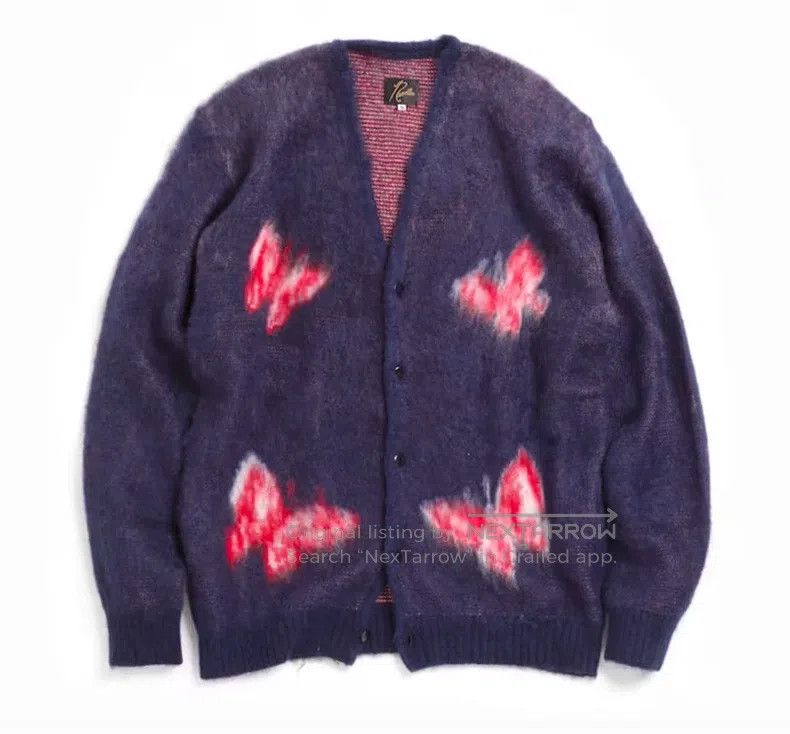 Needles Needles Purple butterfly horsehair sweater Size US M / EU 48-50 / 2 - 1 Thumbnail