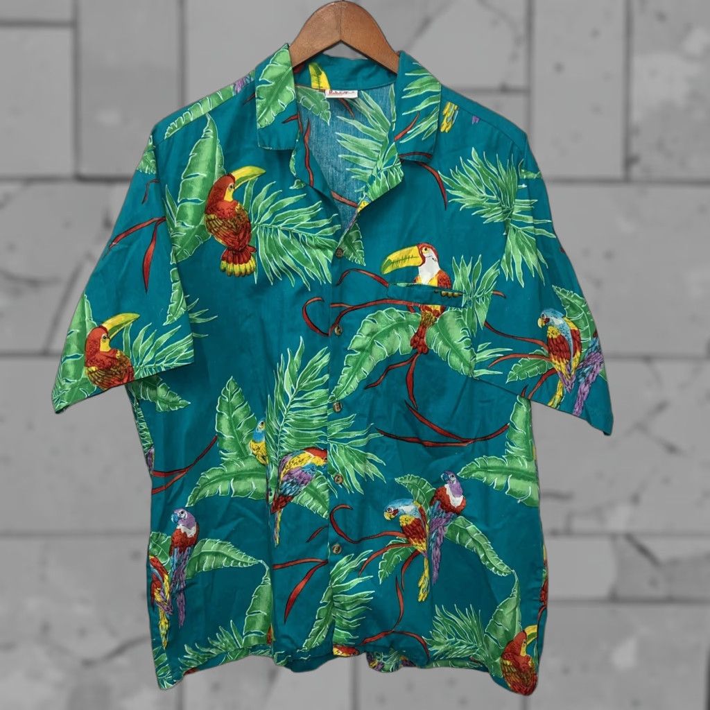 Paradise Barefoot In Paradise Hawaiian Shirt Adult XL Multicolor Short Sleeve Button-Up Mens Size US XL / EU 56 / 4 - 1 Thumbnail