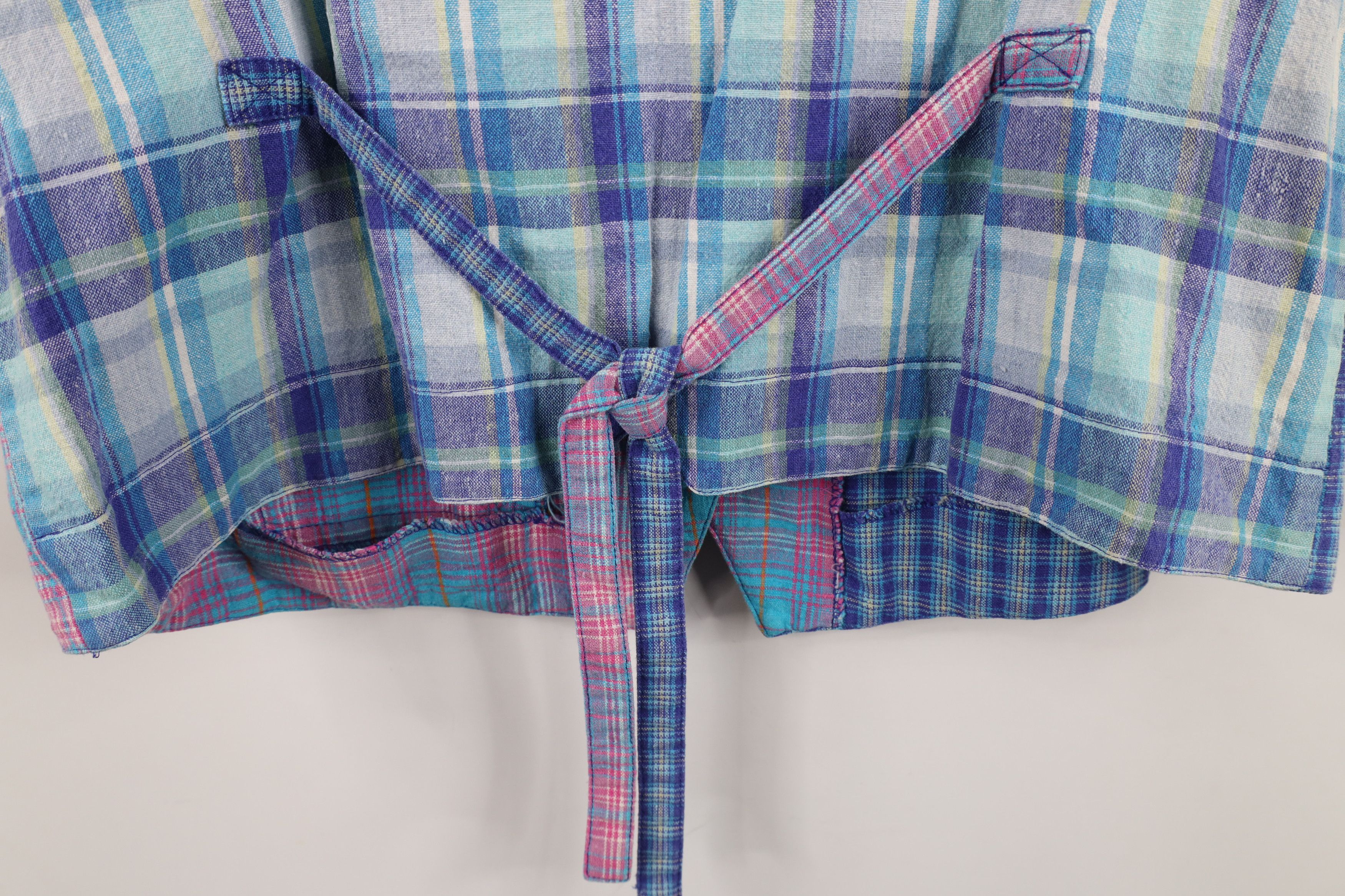 Vintage Vintage 90s Streetwear Linen Blend Tie Back Vest Jacket Size L / US 10 / IT 46 - 9 Thumbnail
