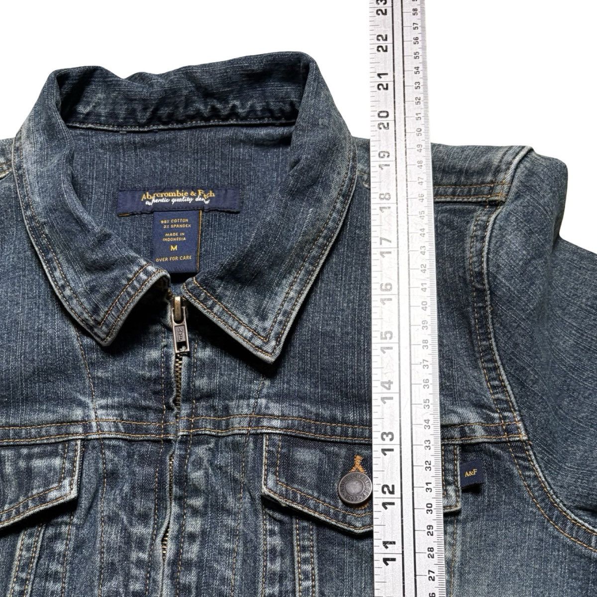 Abercrombie & Fitch Y2K Abercrombie & Fitch Light Wash Zip Front Denim Jacket M Size M / US 6-8 / IT 42-44 - 5 Thumbnail