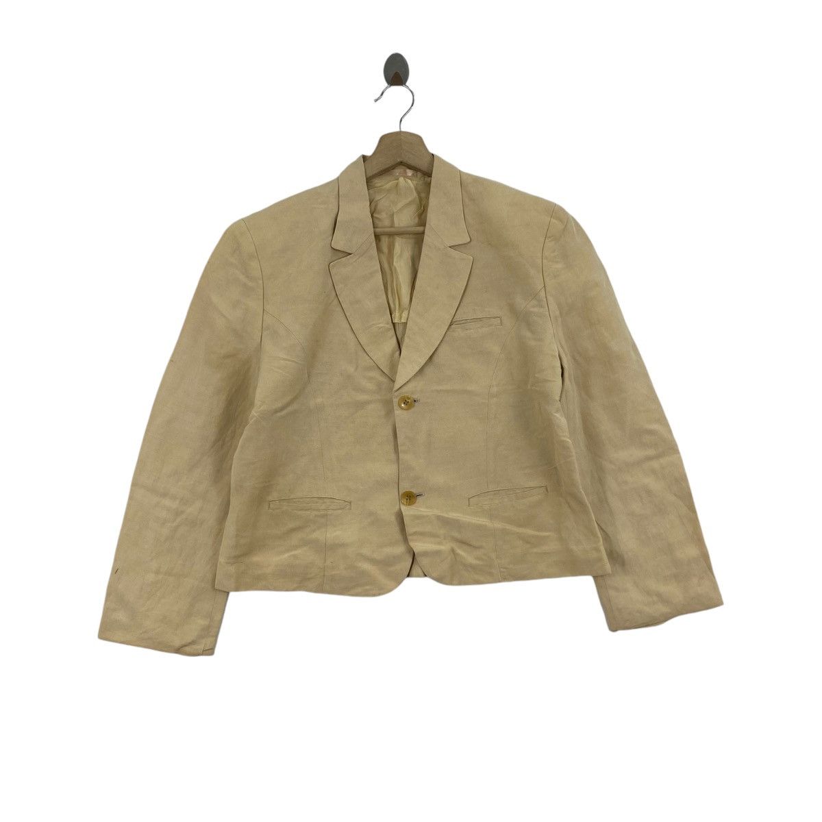 Vintage × Y's × Yohji Yamamoto Vintage 90s Y’S Bis YOHJI YAMAMOTO Japan Cream Short Blazer Size M / US 6-8 / IT 42-44 - 1 Thumbnail