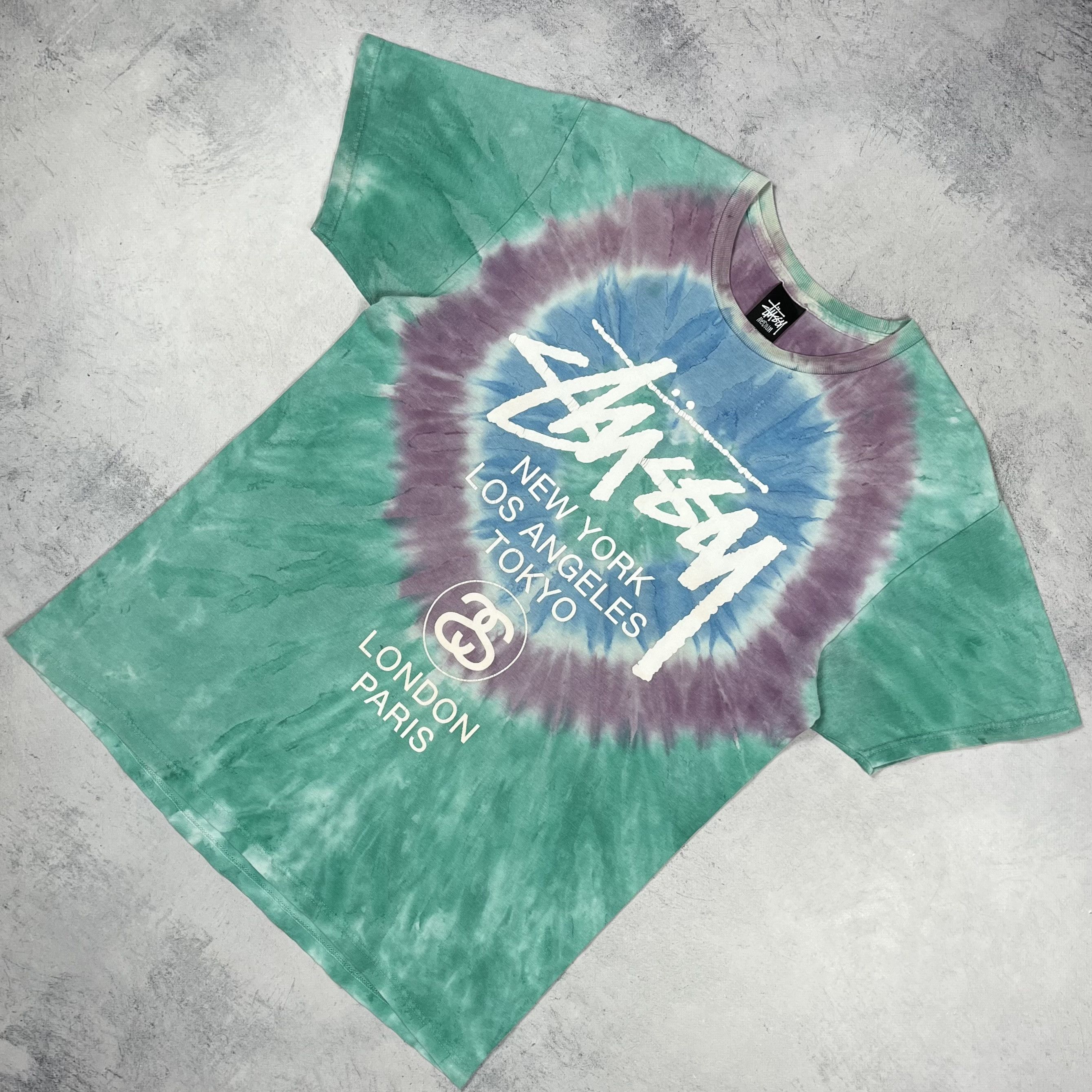Stussy Vintage Stussy World Tour Big Logo Tie-Dye T Shirt 00’s Size US M / EU 48-50 / 2 - 1 Thumbnail