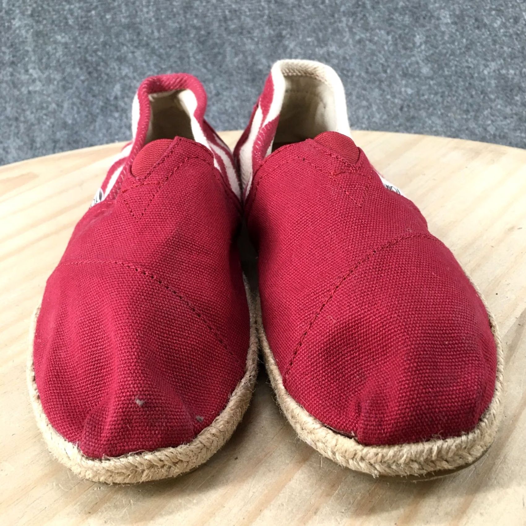 Toms TOMS Womens 9.5 Espadrille Red Canvas Comfort Casual Low Top Flats Size L / US 10 / IT 46 - 7 Thumbnail
