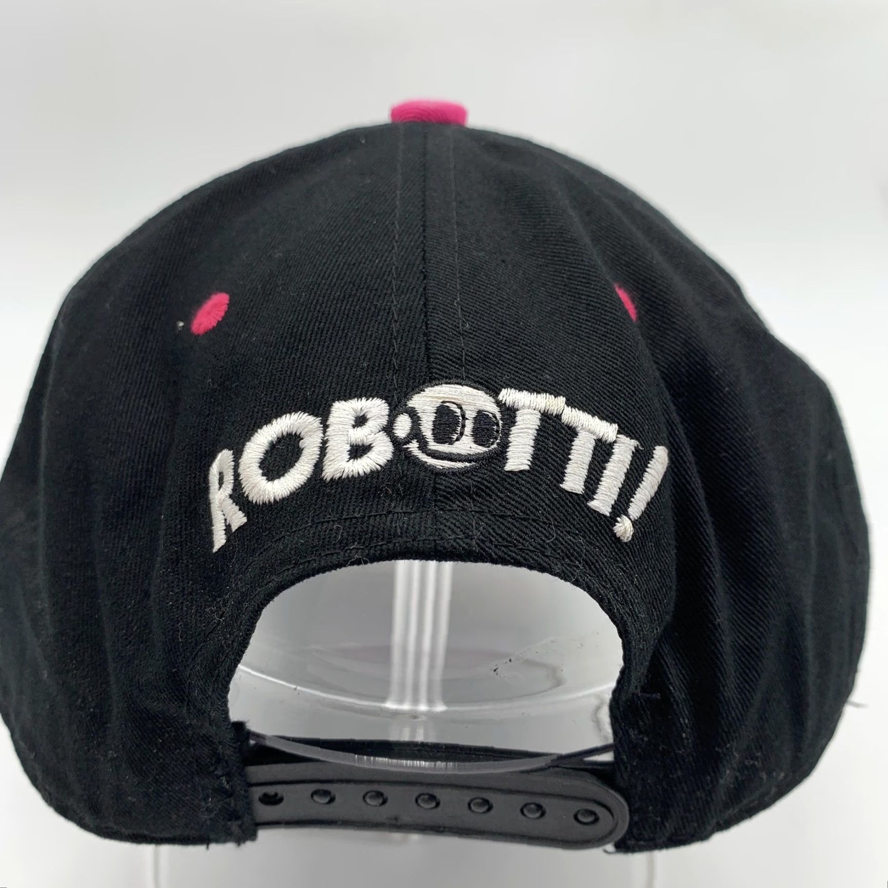 Logo 7 VINTAGE ROB0TT! Hat Cap Snap Back Mens Black Cartoon Smiley Face Logo Pink One Size Size ONE SIZE - 4 Thumbnail