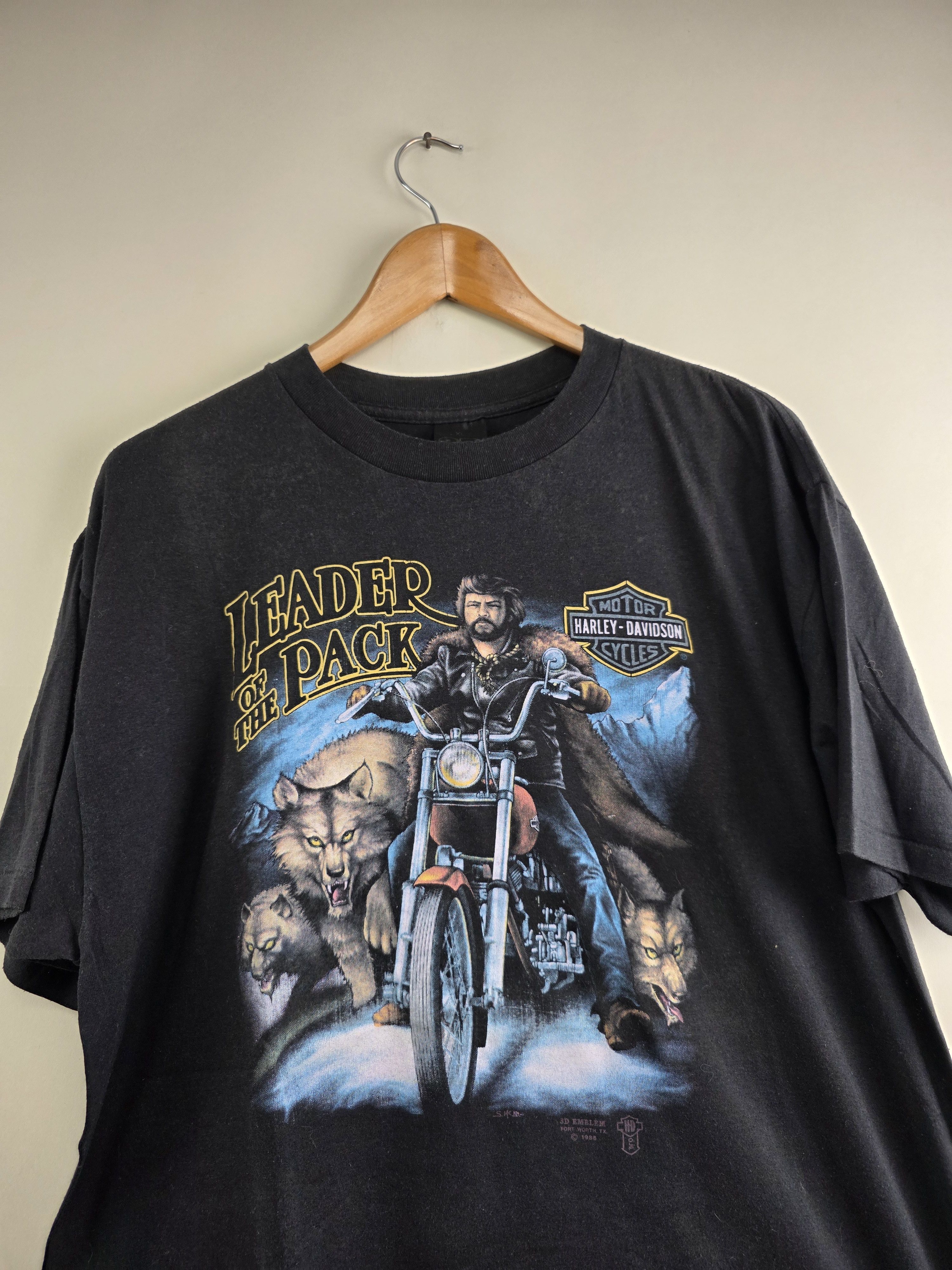 Harley Davidson × Vintage 1988 Harley Davidson Leader of the pack 3D Emblem XL Size US XL / EU 56 / 4 - 2 Thumbnail