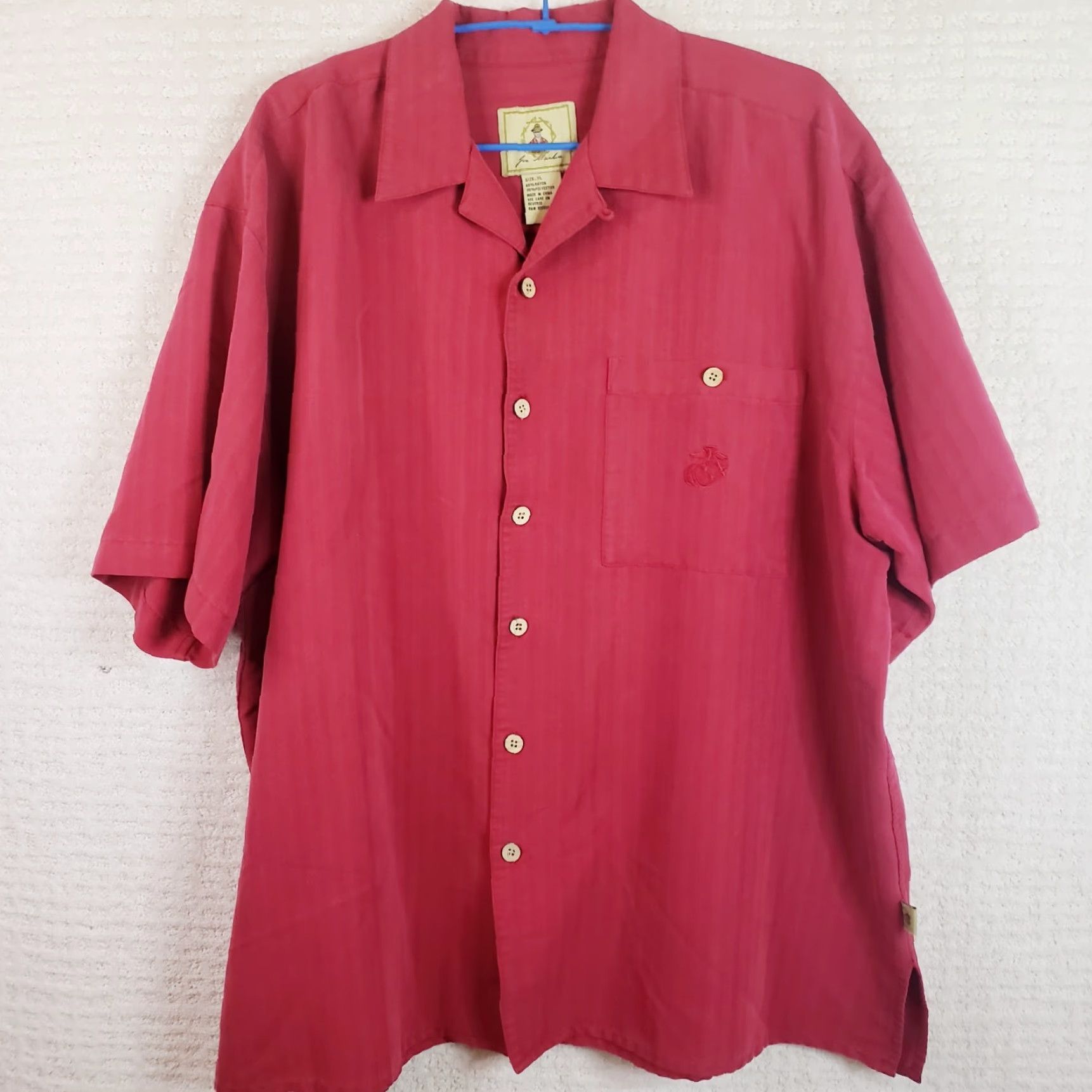 Logo 7 Joe Marlin Short Sleeve Button-Up Shirt Men’s XL Red Hawaiian Marine Corps Logo Shirt Size US XL / EU 56 / 4 - 2 Thumbnail