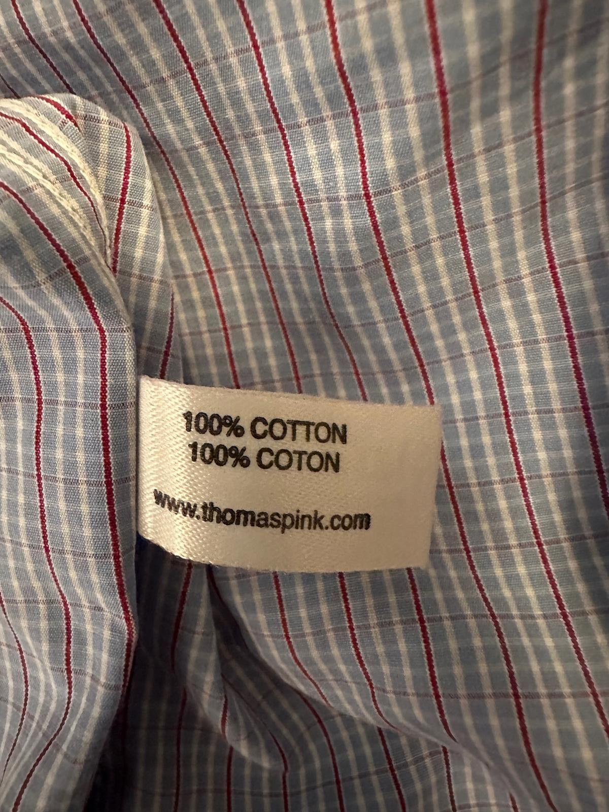 Thomas Pink Thomas Pink French Cuff Dress Shirt Blue Check Large Size 42R - 4 Thumbnail