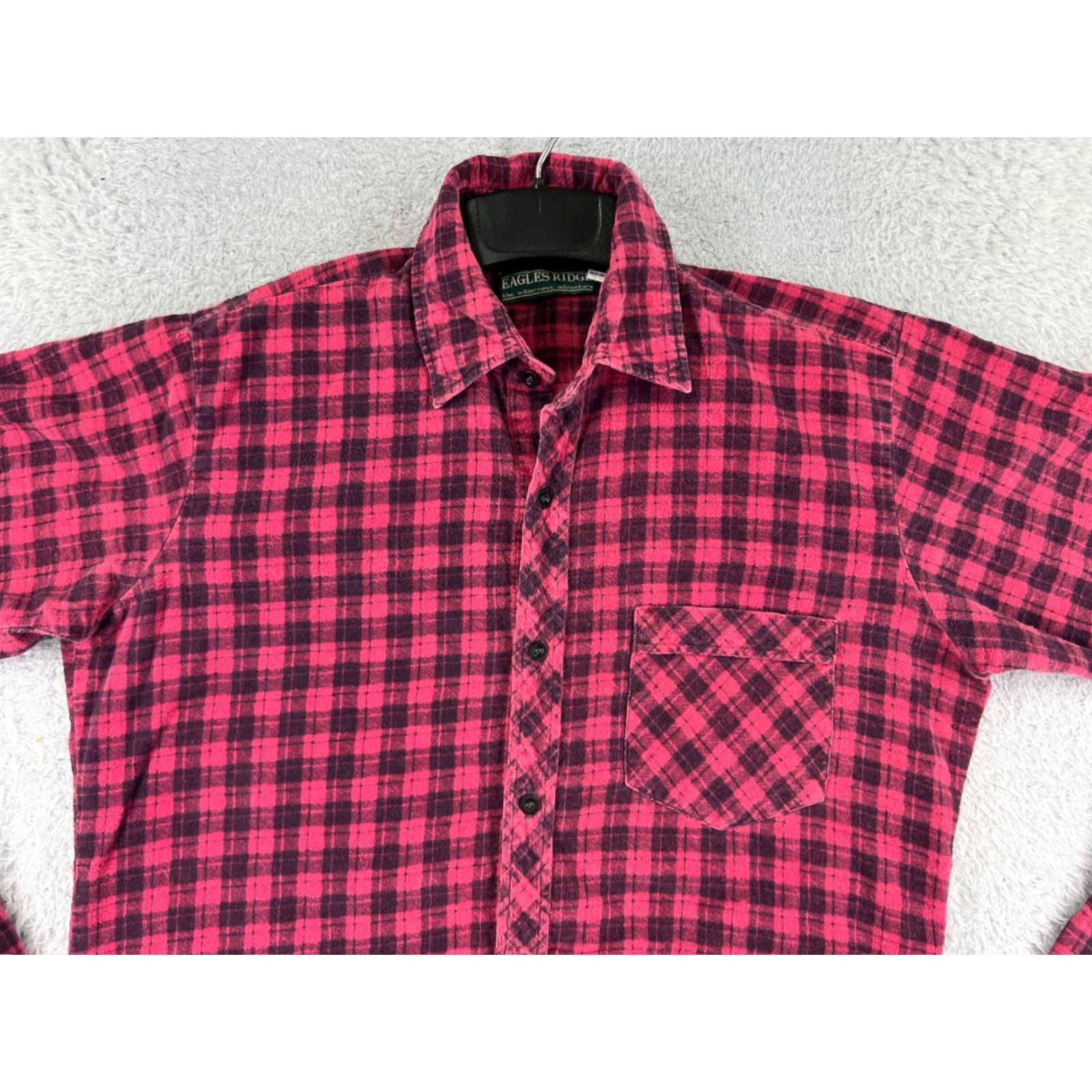 Vintage VINTAGE Eagles Ridge Shirt Men M Pink Plaid 100% Cotton Flannel Pockets Button-Up Decade: 90s Theme: Camping, Outdoor, American Mens Size US M / EU 48-50 / 2 - 6 Thumbnail