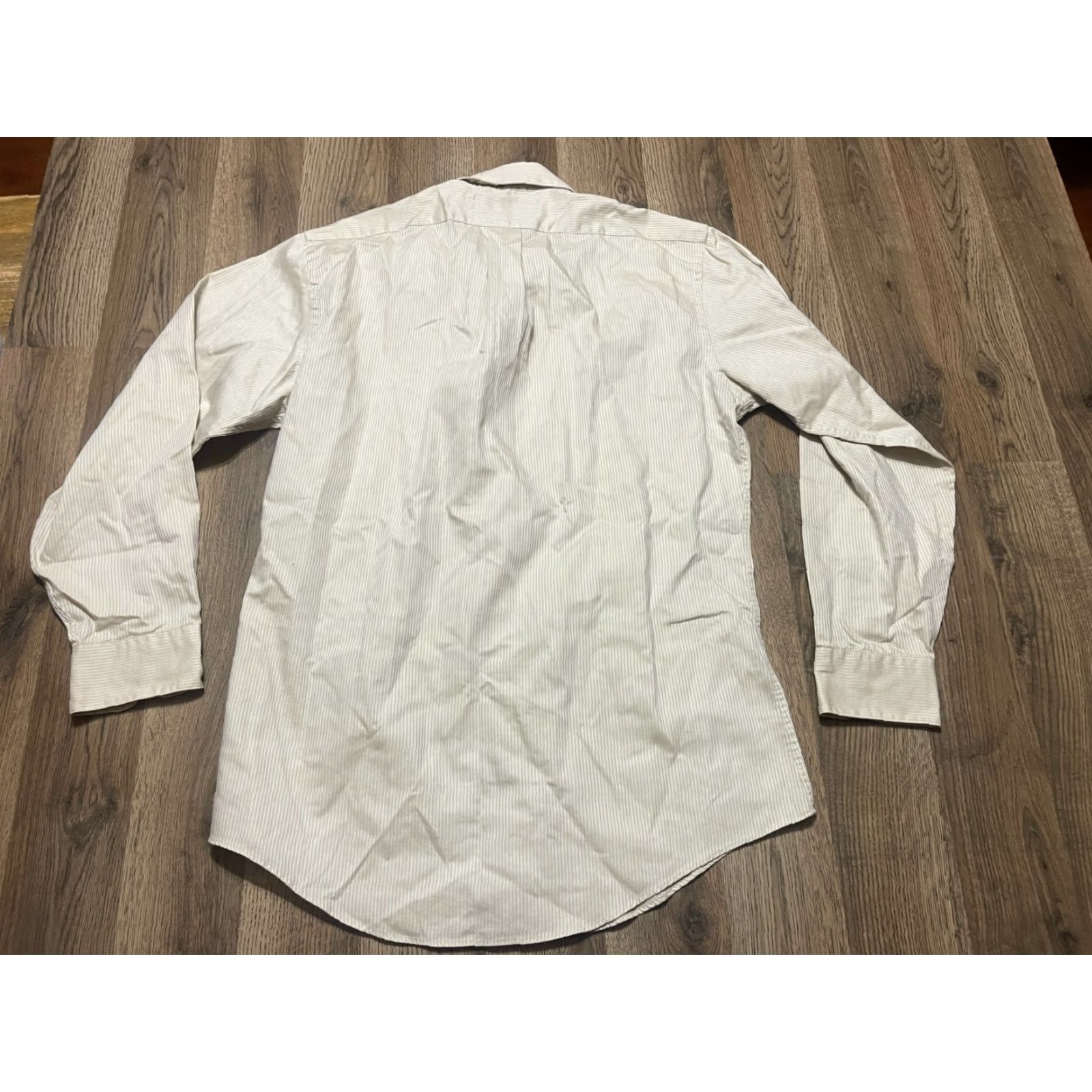 Arrow Arrow Shirt Men's Size Medium 15.5 32/33 Tan Striped Button Up Fitted Size US M / EU 48-50 / 2 - 2 Thumbnail