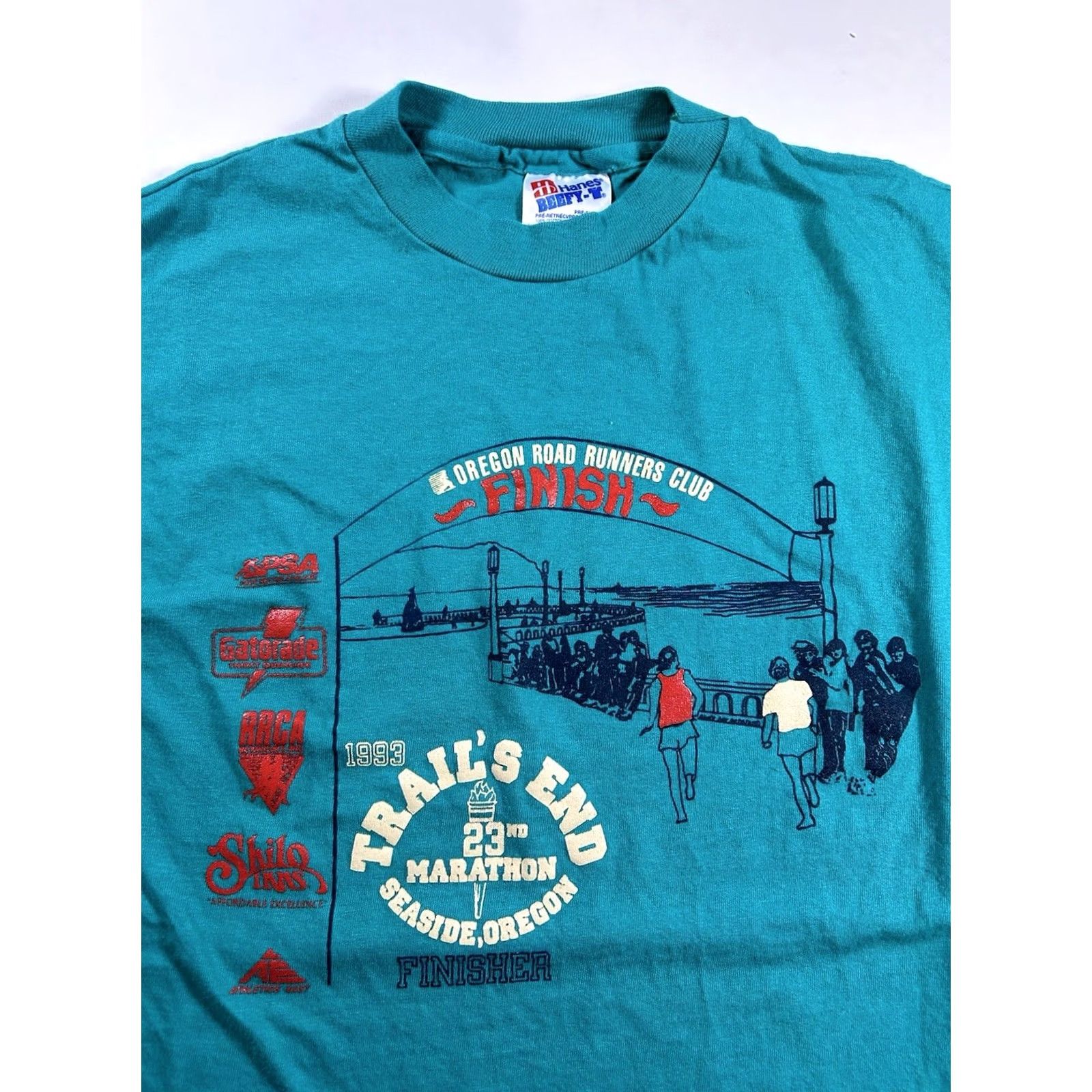 Hanes VINTAGE Oregon Road Runners Club Trail’s End 23rd Marathon Finisher 1993 Tee LRG Size US L / EU 52-54 / 3 - 3 Thumbnail