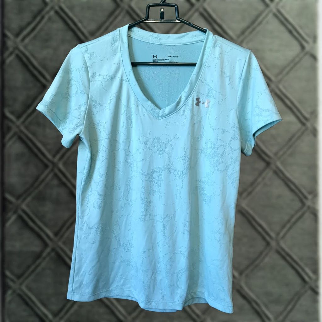 Under Armour Under armour T-Shirt Women S V-Neck Turquoise S/S B1120 Size S / US 4 / IT 40 - 1 Thumbnail