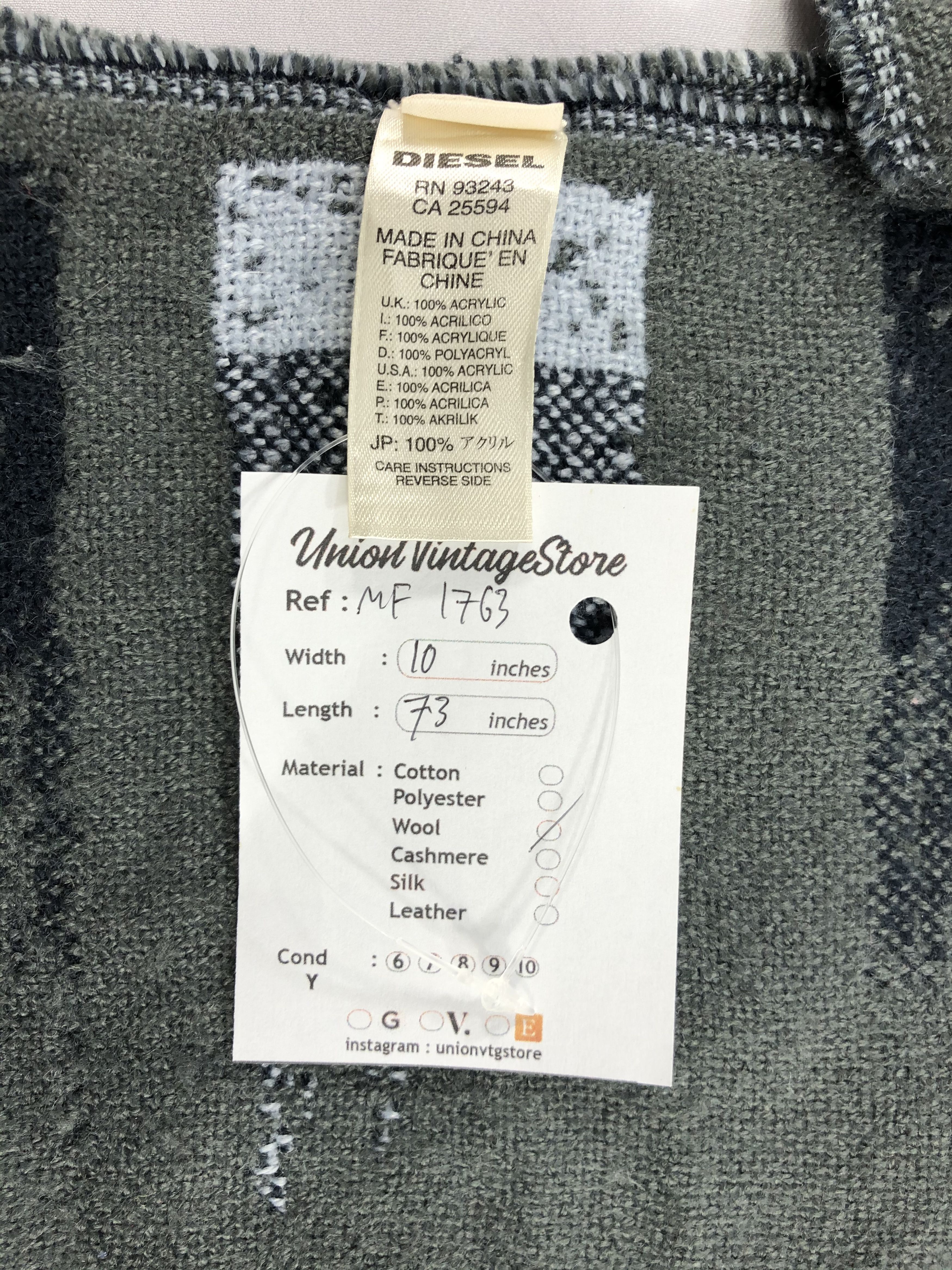 Diesel Vintage Diesel Scarf/Muffler/Neckwear MF1763 Size ONE SIZE - 5 Thumbnail