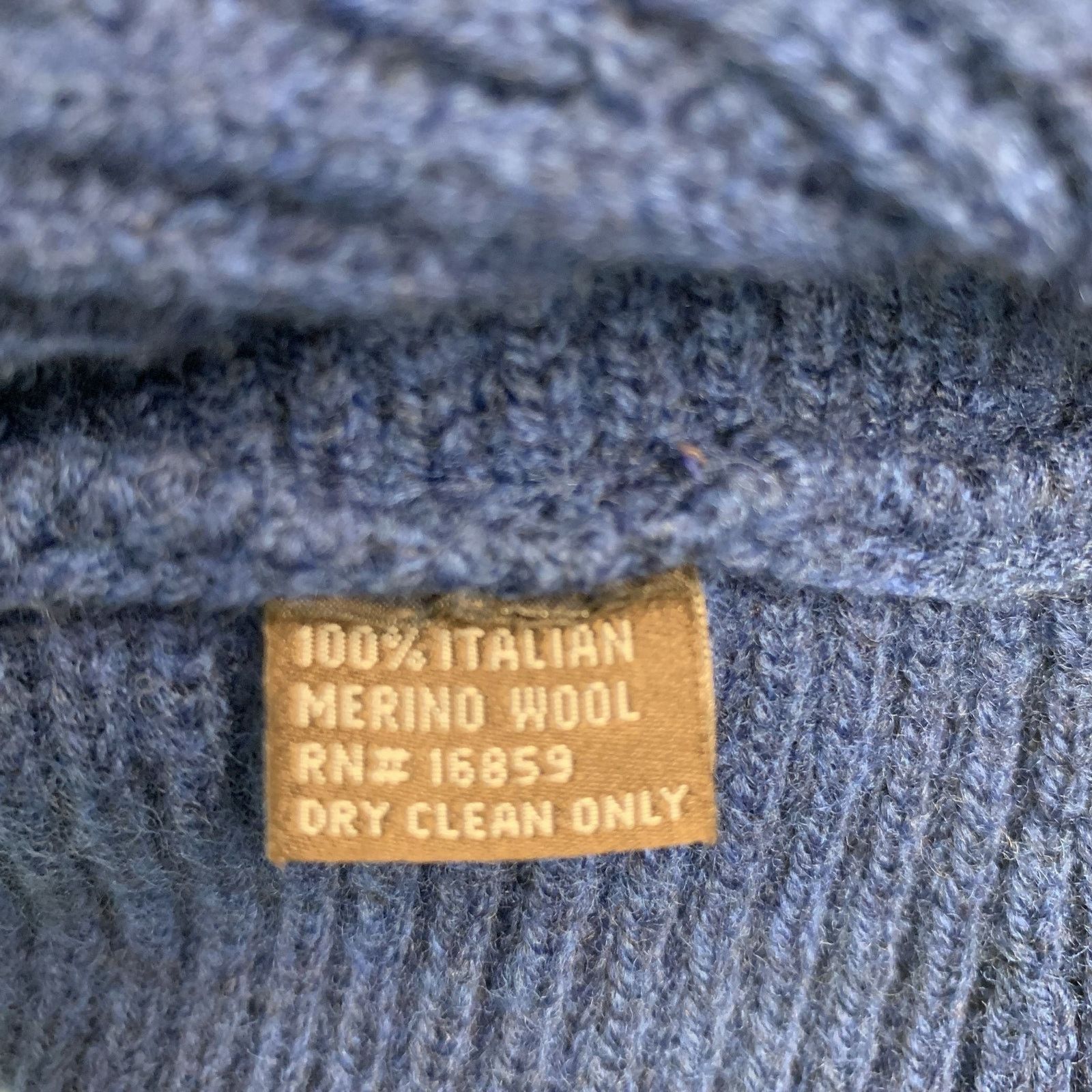 J.McLaughlin J.McLAUGHLIN M Blue Merino Wool Ribbed Crew-Neck Pullover Size M / US 6-8 / IT 42-44 - 5 Thumbnail