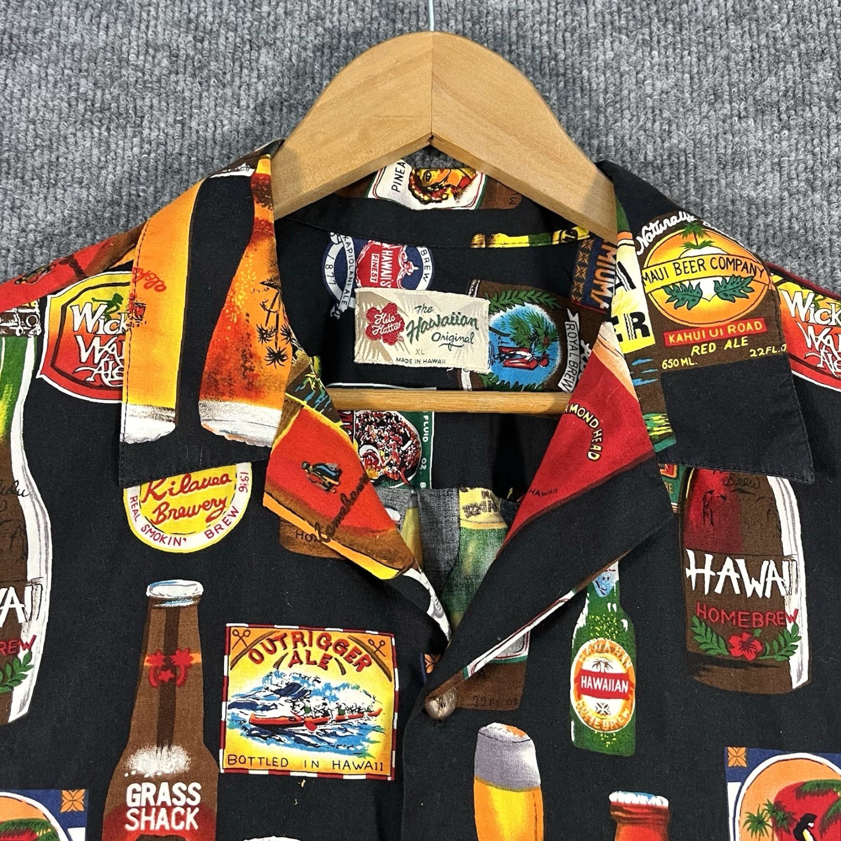 Hilo Hattie VINTAGE Hilo Hattie Shirt Mens XL Blue Hawaiian Camp Button Front Beer Palm Tropical Vtg Size US XL / EU 56 / 4 - 2 Thumbnail