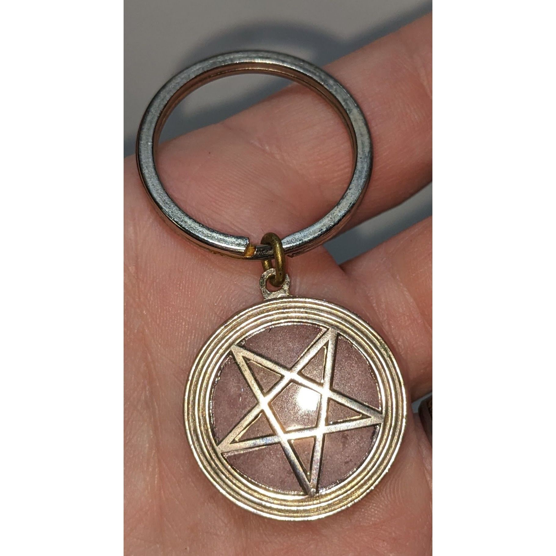 Other Witchy Gothic Pentagram Keychain With Metal Ring Size ONE SIZE - 2 Thumbnail