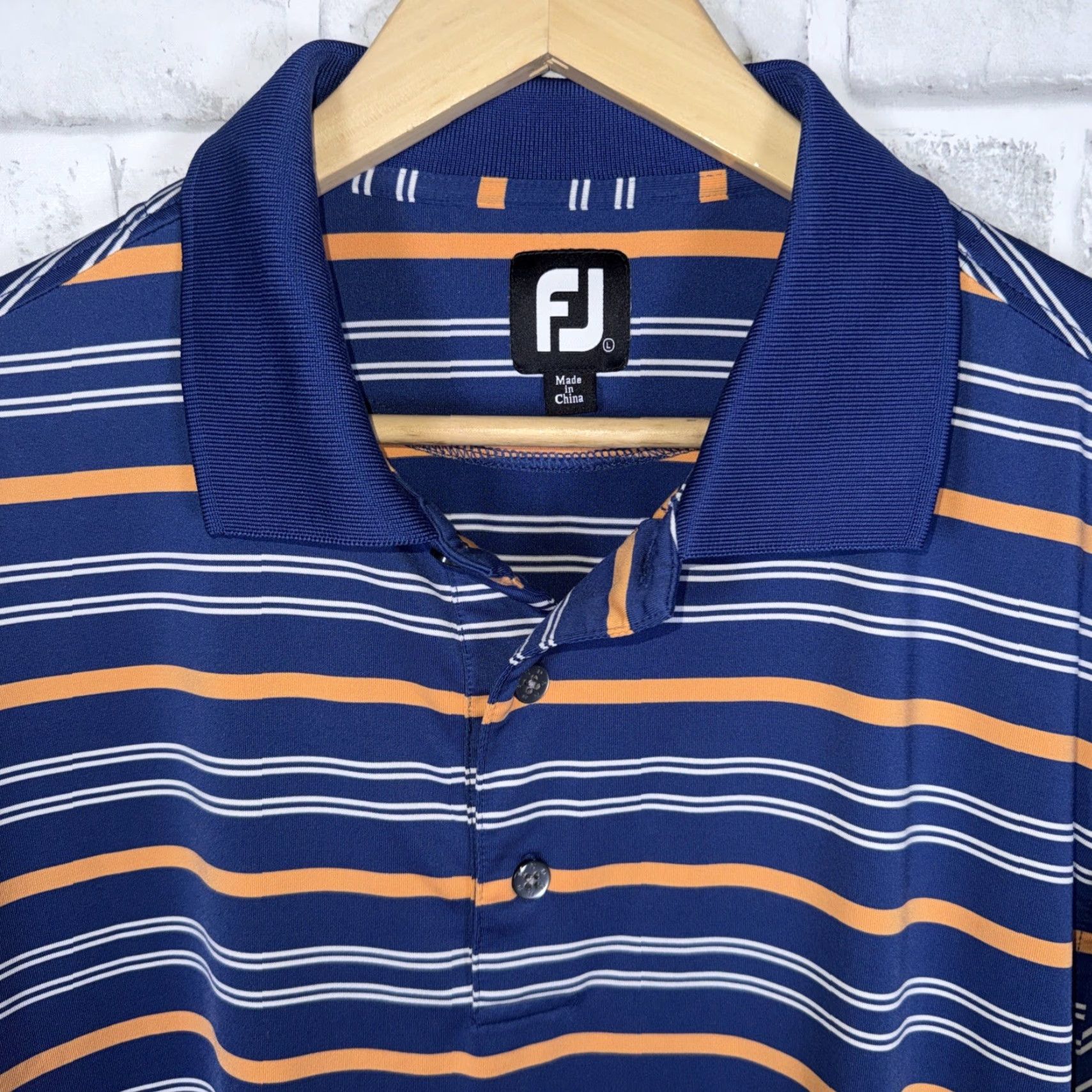 Footjoy FootJoy Blue Striped Polo Shirt Mens Size L Size US L / EU 52-54 / 3 - 2 Thumbnail