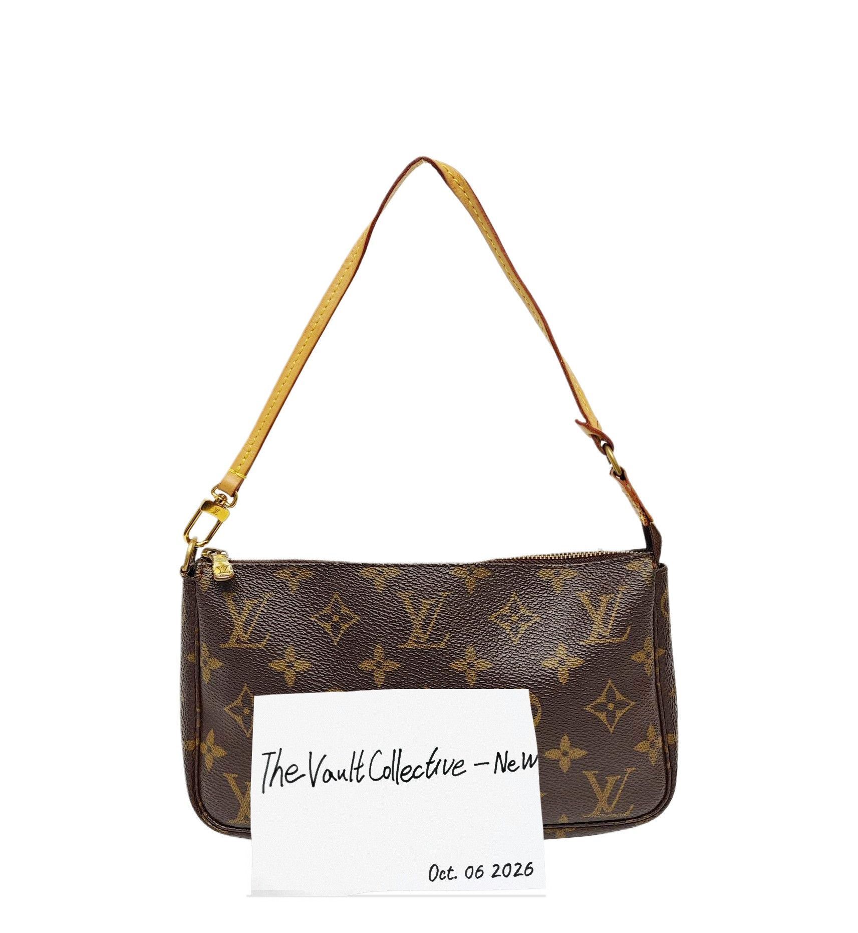 Louis Vuitton Accessoires Brown Coated Canvas Monogram Pochette Bag Handbag Shou, Women's