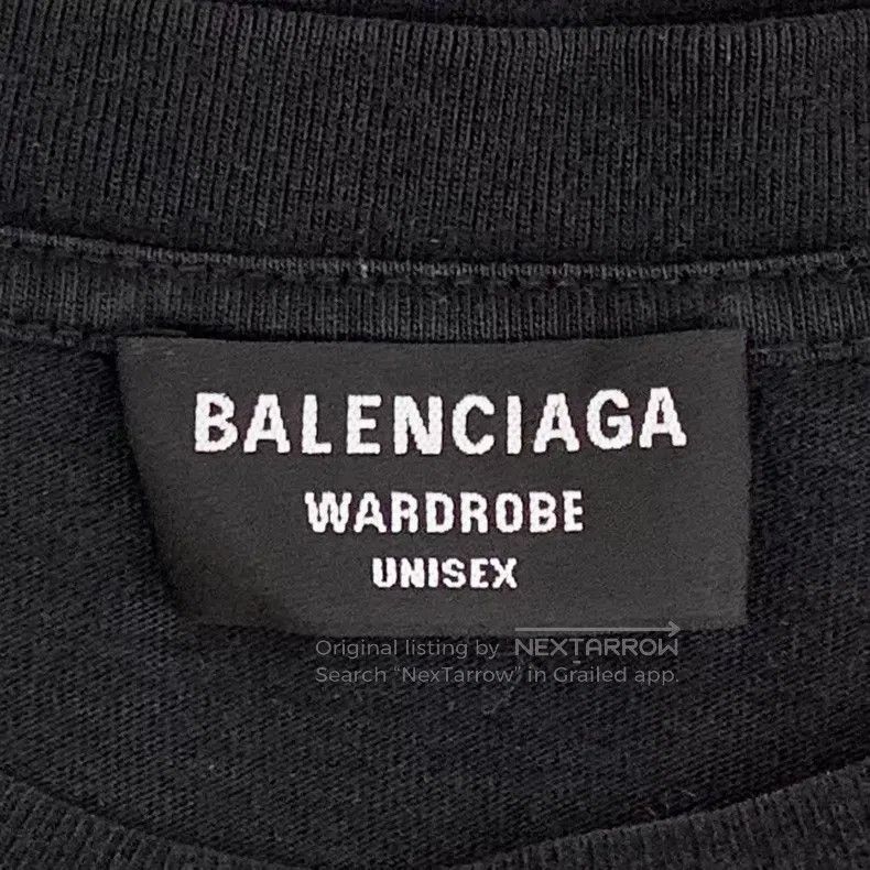 Balenciaga Balenciaga Black Logo Letter Embroidered Round Neck Short Size US S / EU 44-46 / 1 - 5 Thumbnail