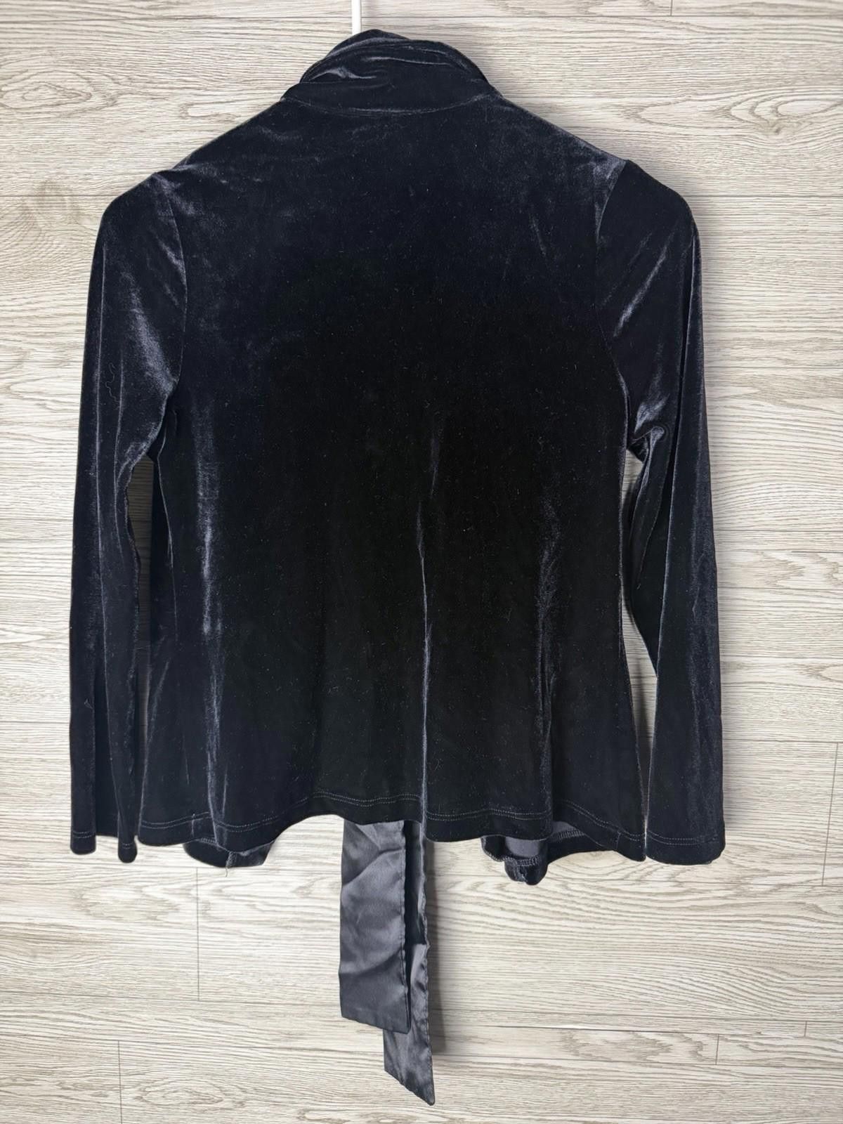 Other Vintage Amy Byer Black Velvet Tie Front Blazer Jacket USA L Size L / US 10 / IT 46 - 3 Thumbnail