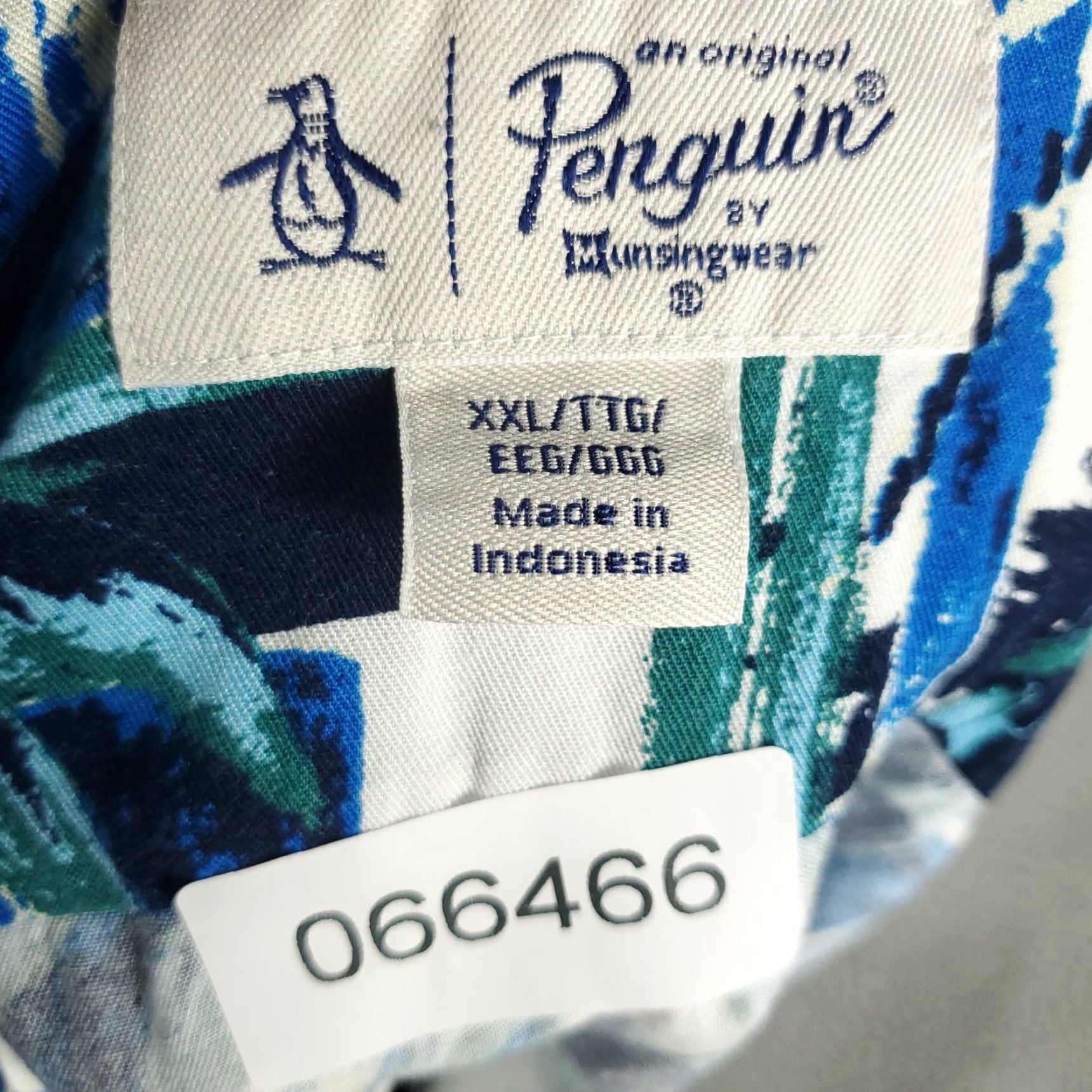 Original Penguin VINTAGE Penguin Shirt Mens 2XL Blue Viscose Camp Collar Button Up Palm Tree Print Size US XXL / EU 58 / 5 - 8 Thumbnail
