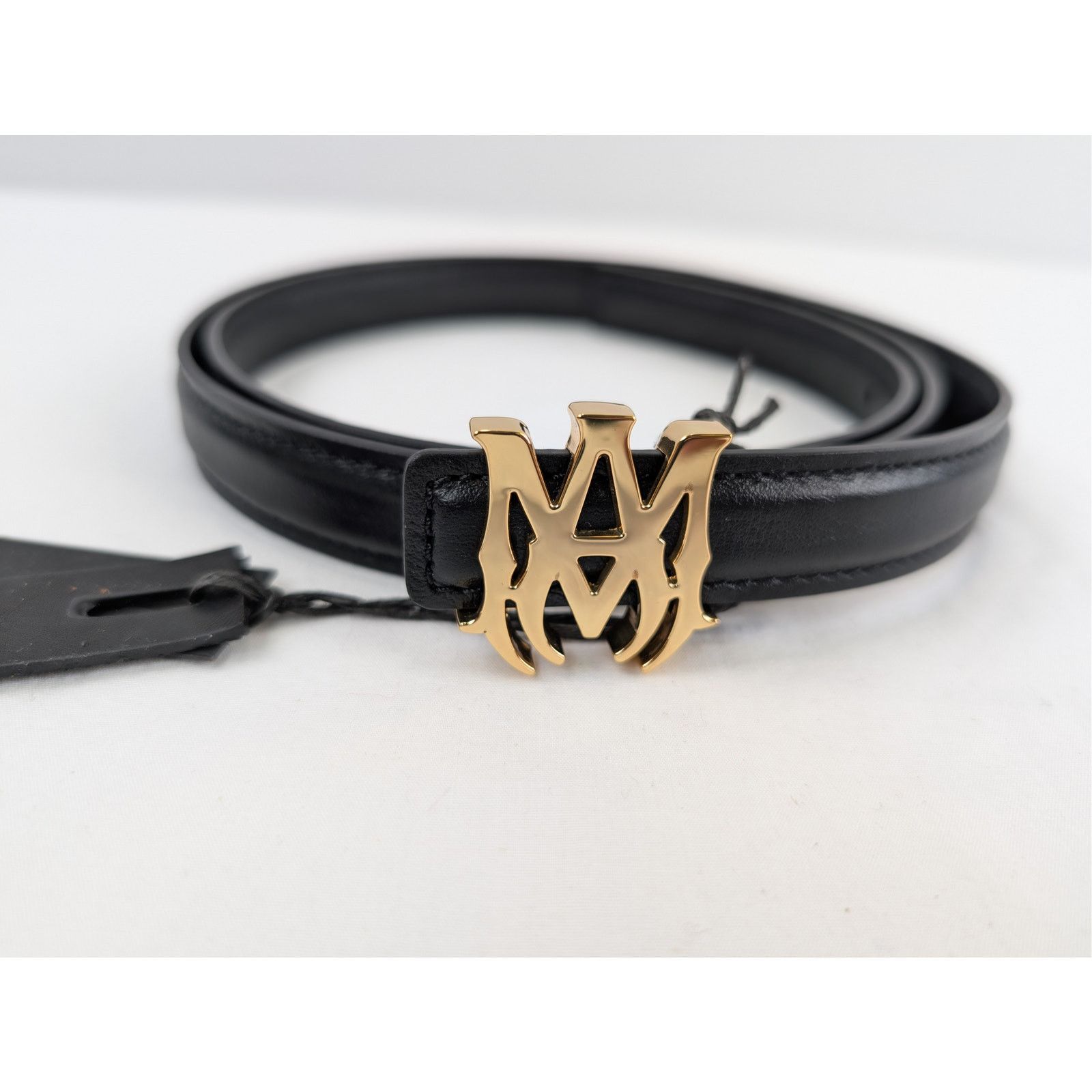 Amiri o1rshd1 Q:3 / Size: 95cm / MA 2 Cm Belt in Gold/Black Size 38 - 2 Thumbnail