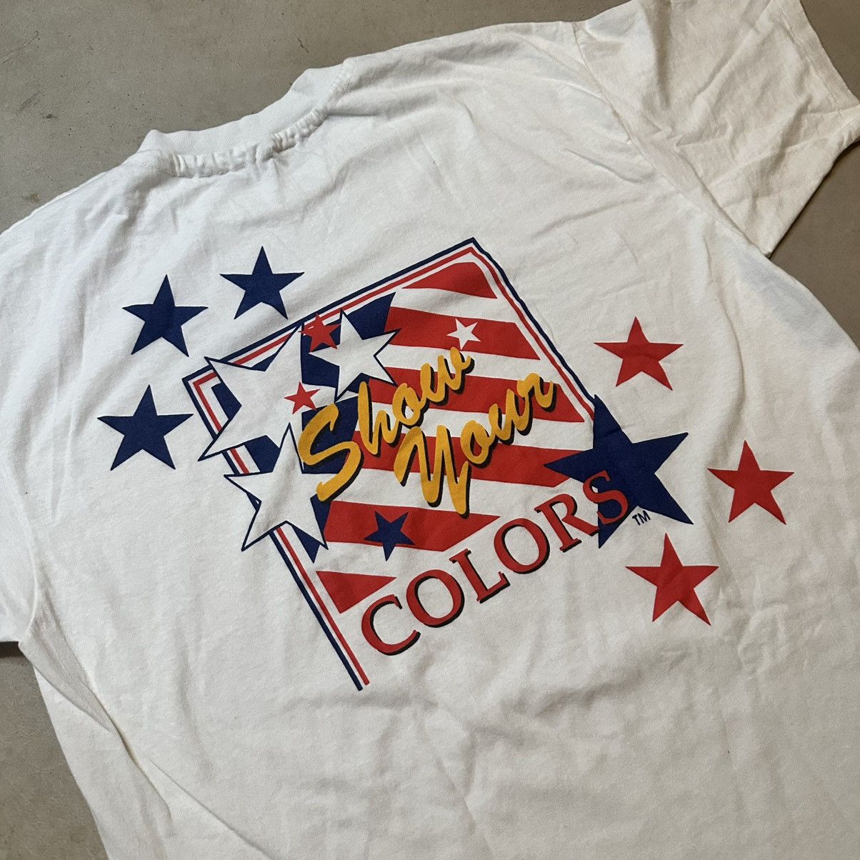 Hanes Vintage 90s Hanes 50/50 Single Stitch American Flag Shirt Size US XL / EU 56 / 4 - 1 Thumbnail