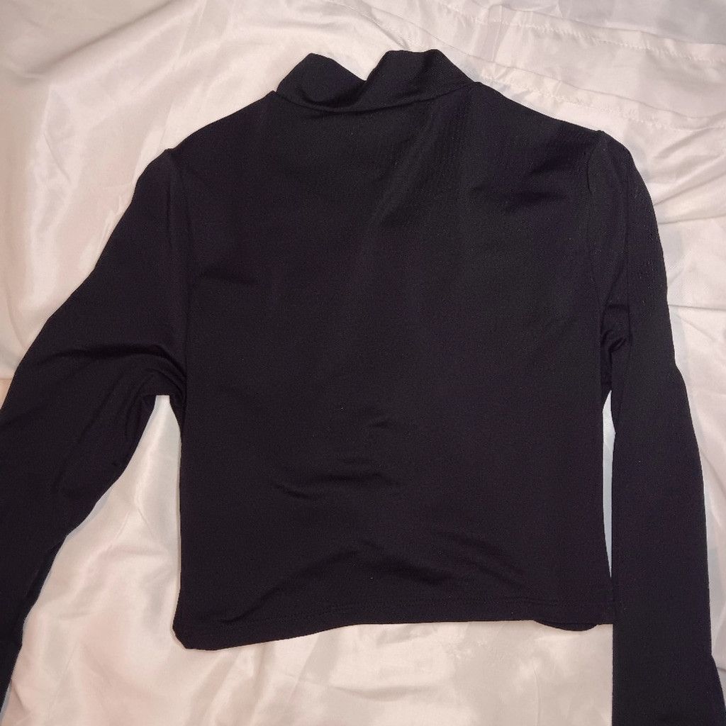 Missguided Missguided,black ruched, crop top, long sleeve, 6, nwot Size M / US 6-8 / IT 42-44 - 3 Thumbnail