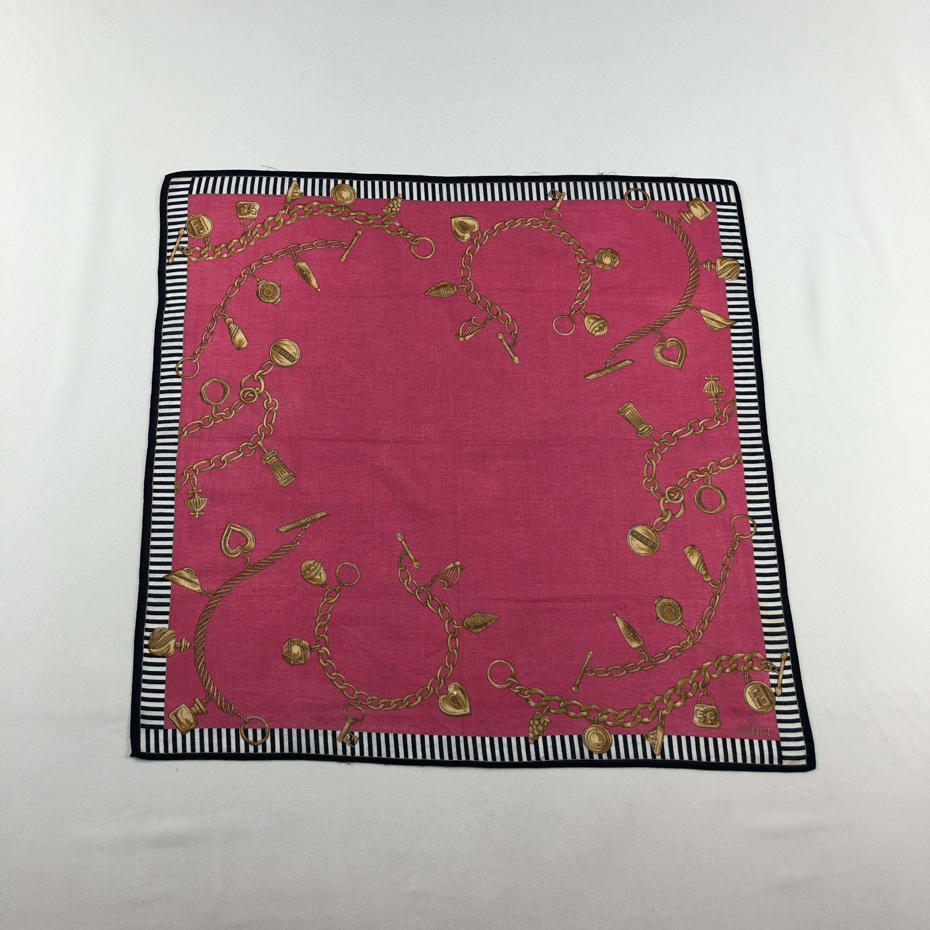 Japanese Brand Fendi Monogram FF Handkerchief Neckerchief Bandana H3044 Size ONE SIZE - 1 Thumbnail