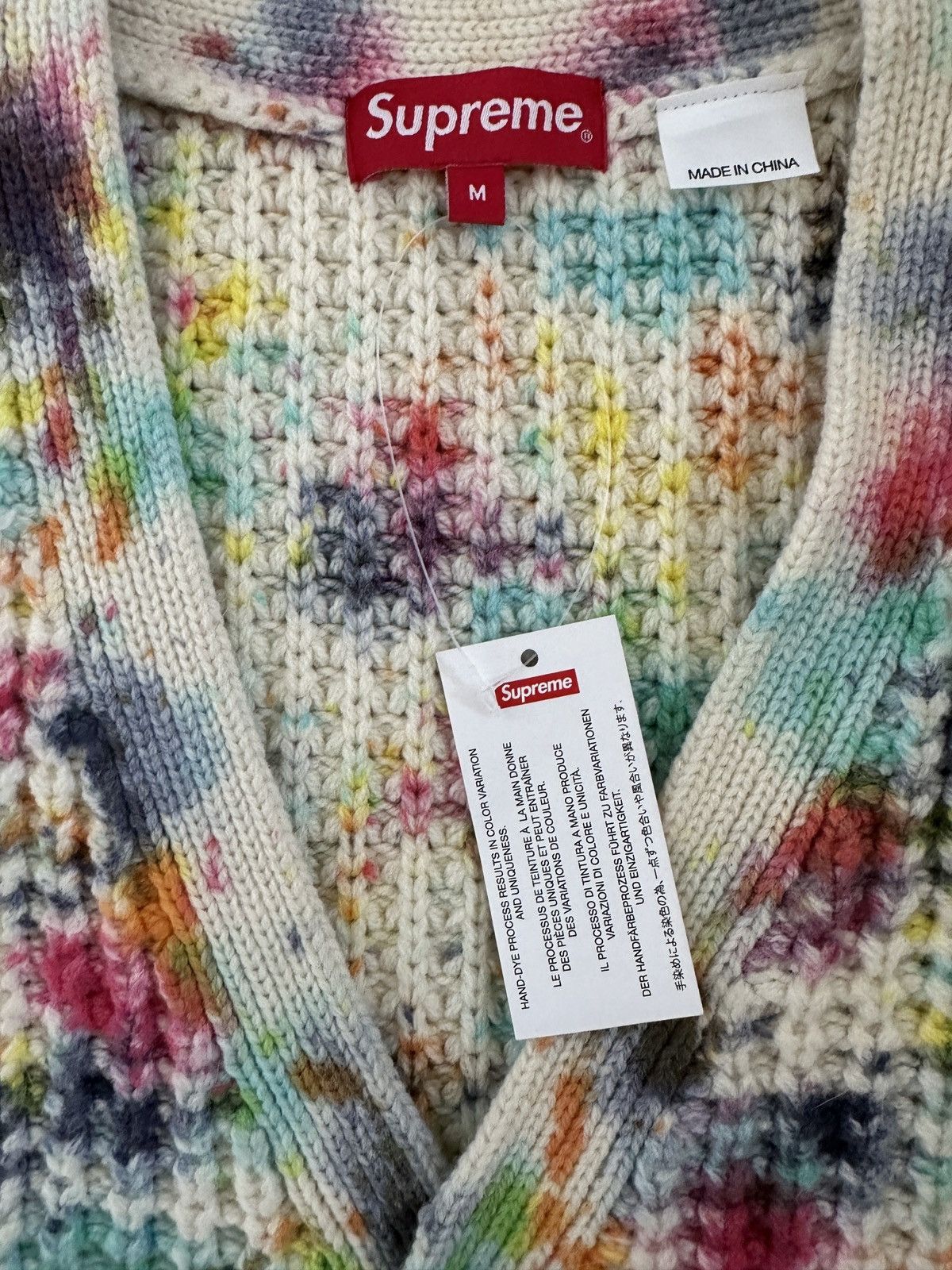 Supreme Supreme Waffle Knit Cardigan - Tie Dye - FW21 - Medium Size US M / EU 48-50 / 2 - 5 Thumbnail
