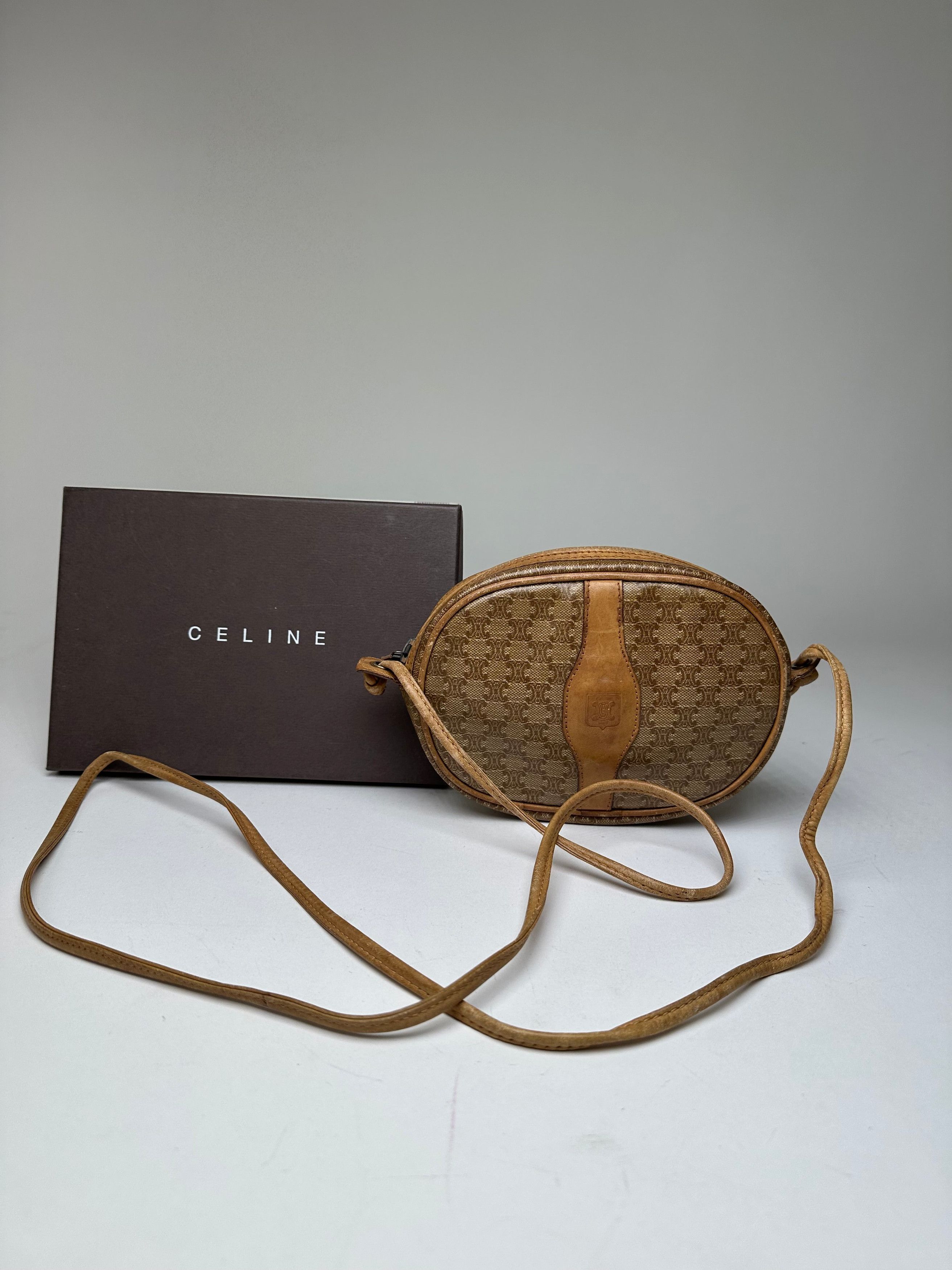 Celine Vintage Macadam Canvas Camera Crossbody Bag Beige Size ONE SIZE - 1 Thumbnail
